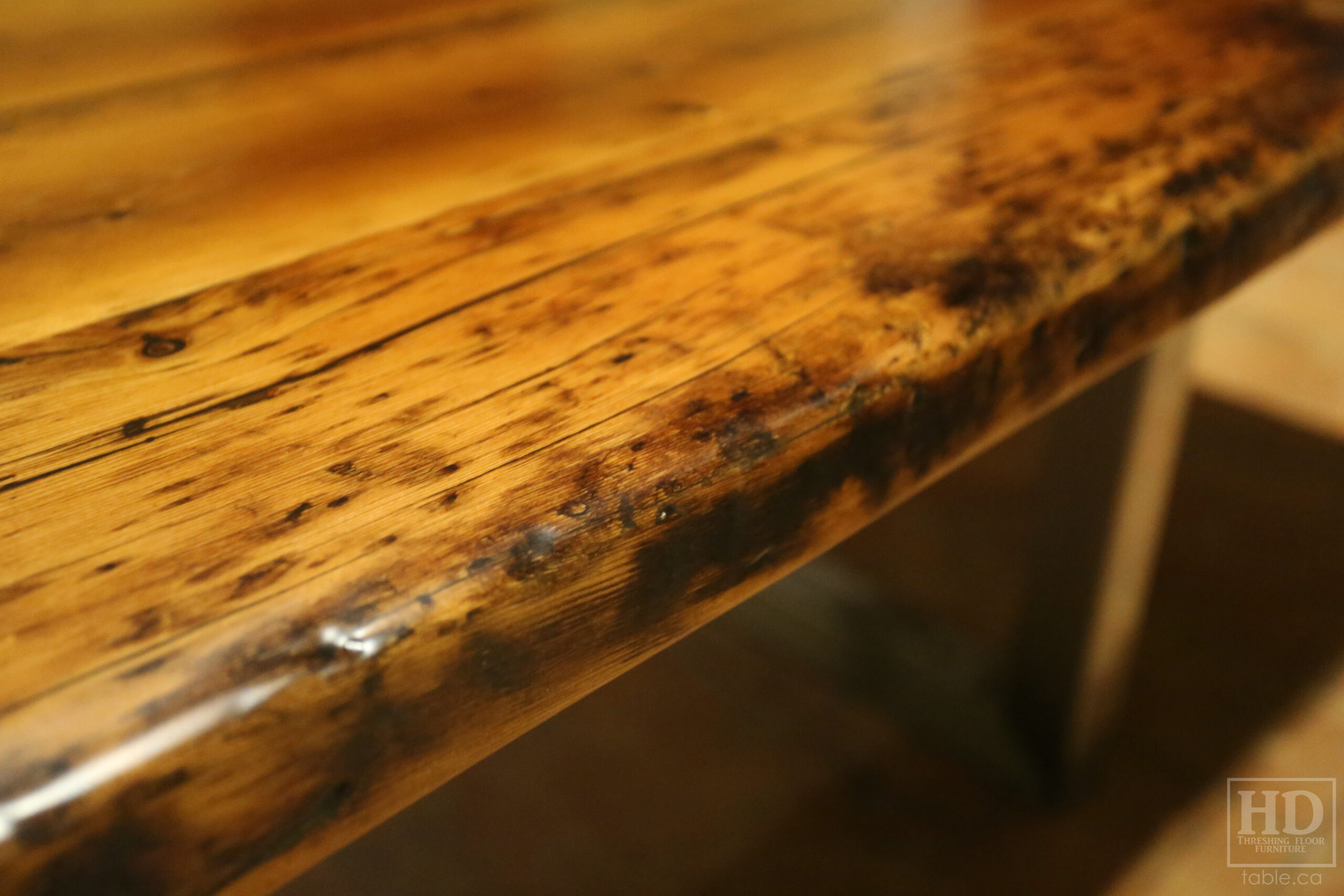 Reclaimed Wood Metal Base Table by HD Threshing Floor Furniture / www.table.ca