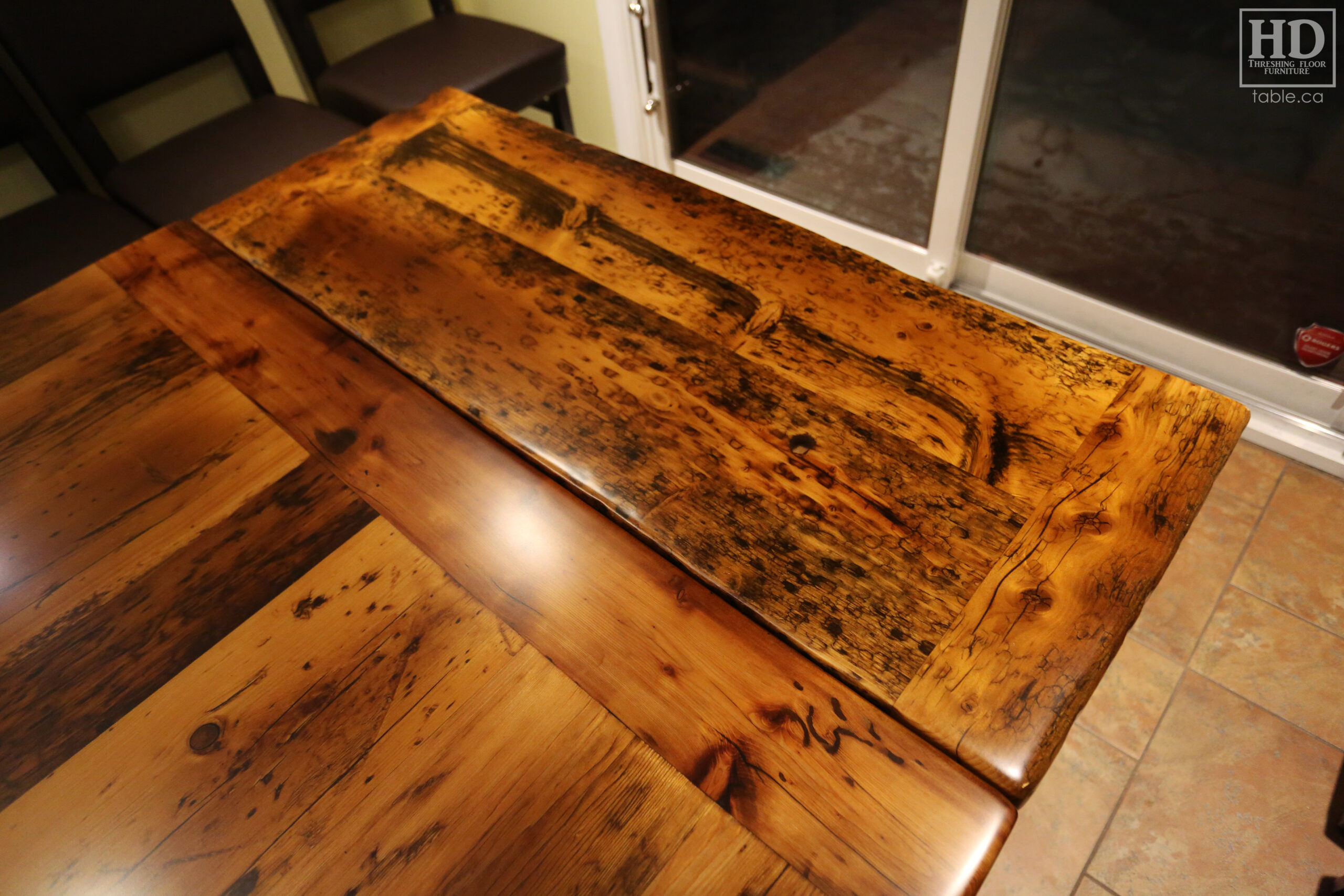 Reclaimed Wood Metal Base Table by HD Threshing Floor Furniture / www.table.ca