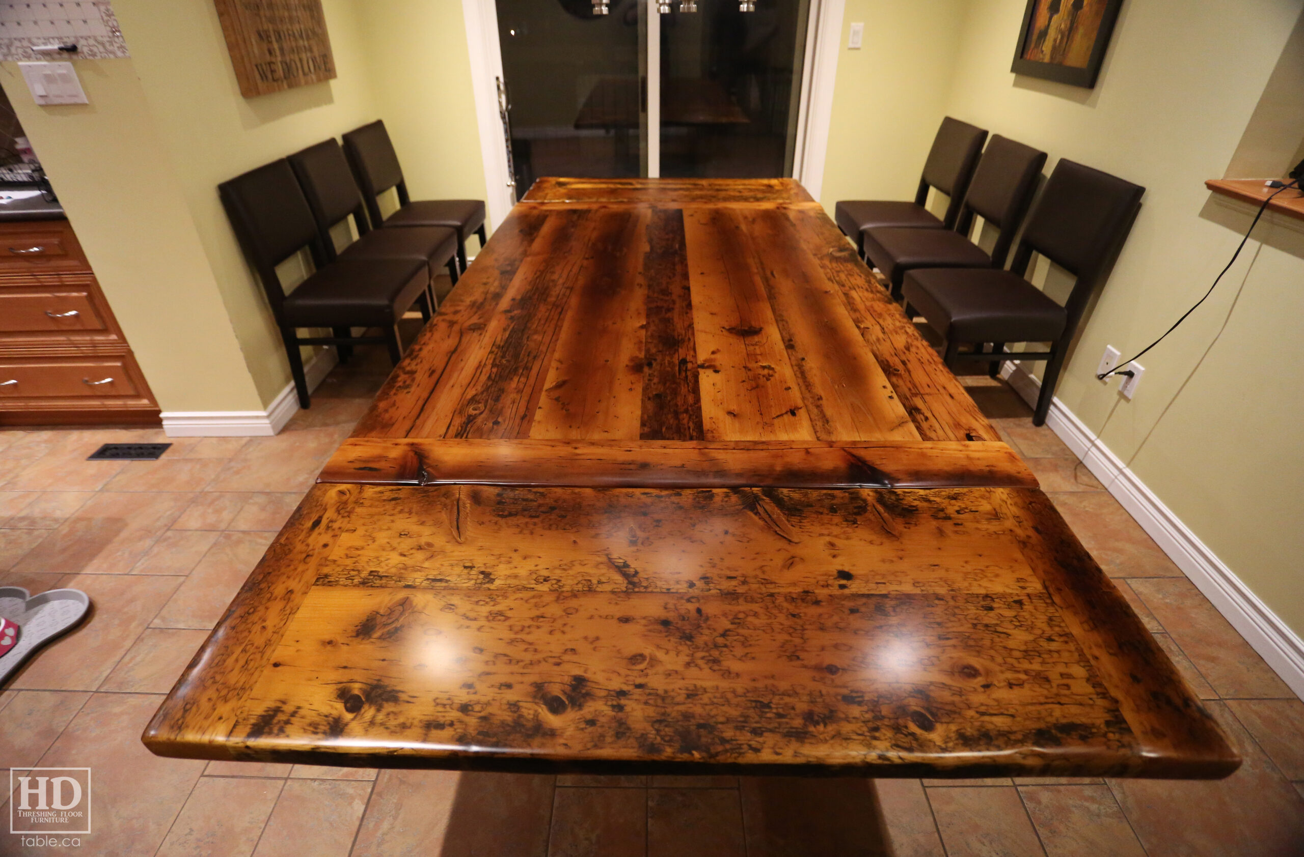 Reclaimed Wood Metal Base Table by HD Threshing Floor Furniture / www.table.ca