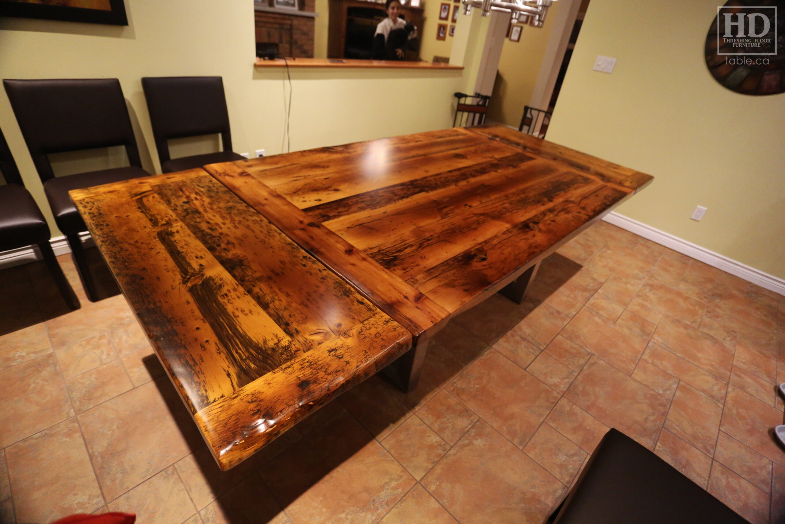 Reclaimed Wood Metal Base Table by HD Threshing Floor Furniture / www.table.ca