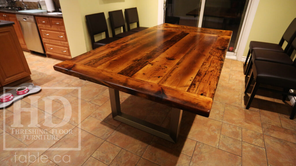 Reclaimed Wood Metal Base Table by HD Threshing Floor Furniture / www.table.ca