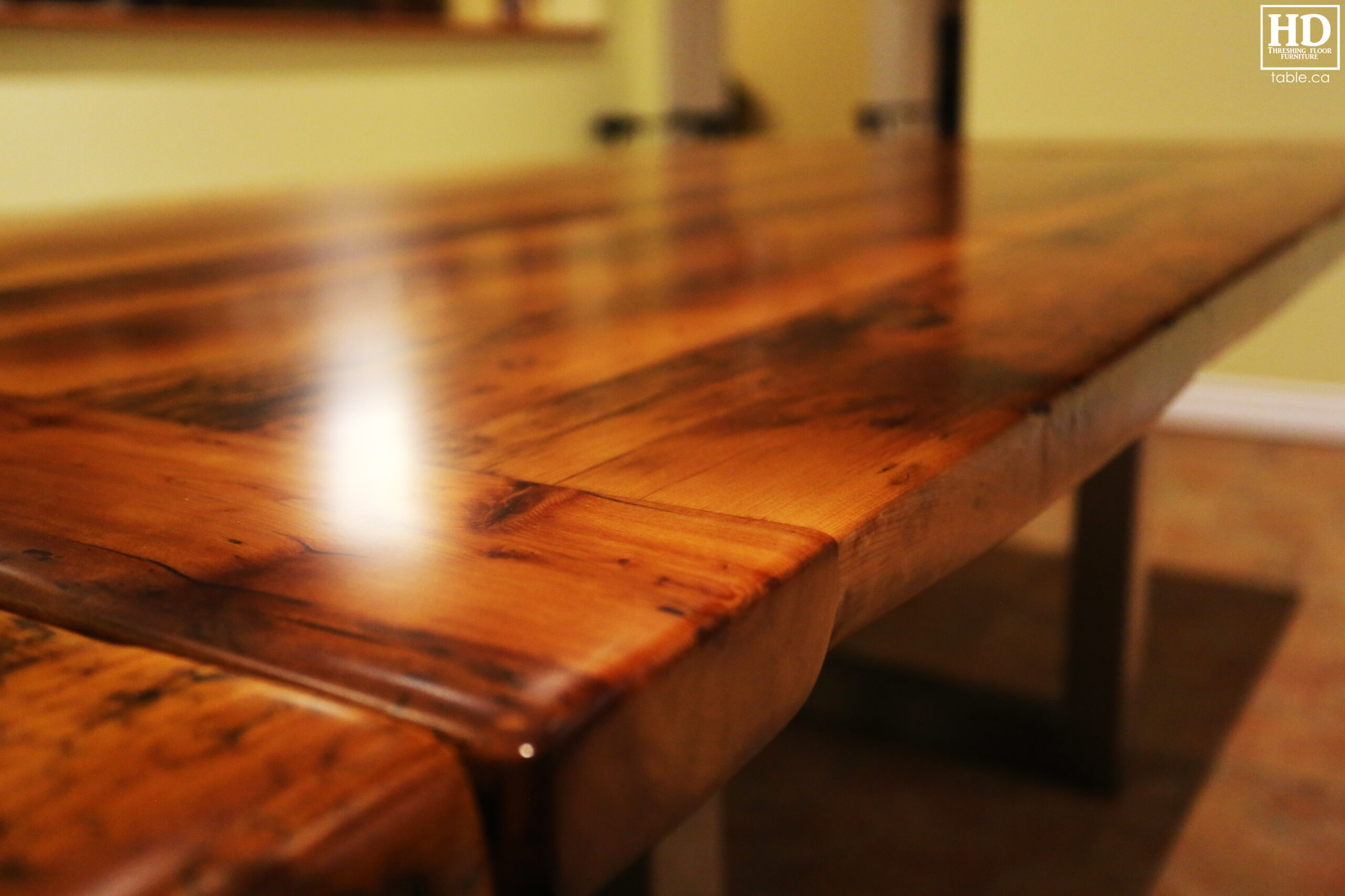 Reclaimed Wood Metal Base Table by HD Threshing Floor Furniture / www.table.ca