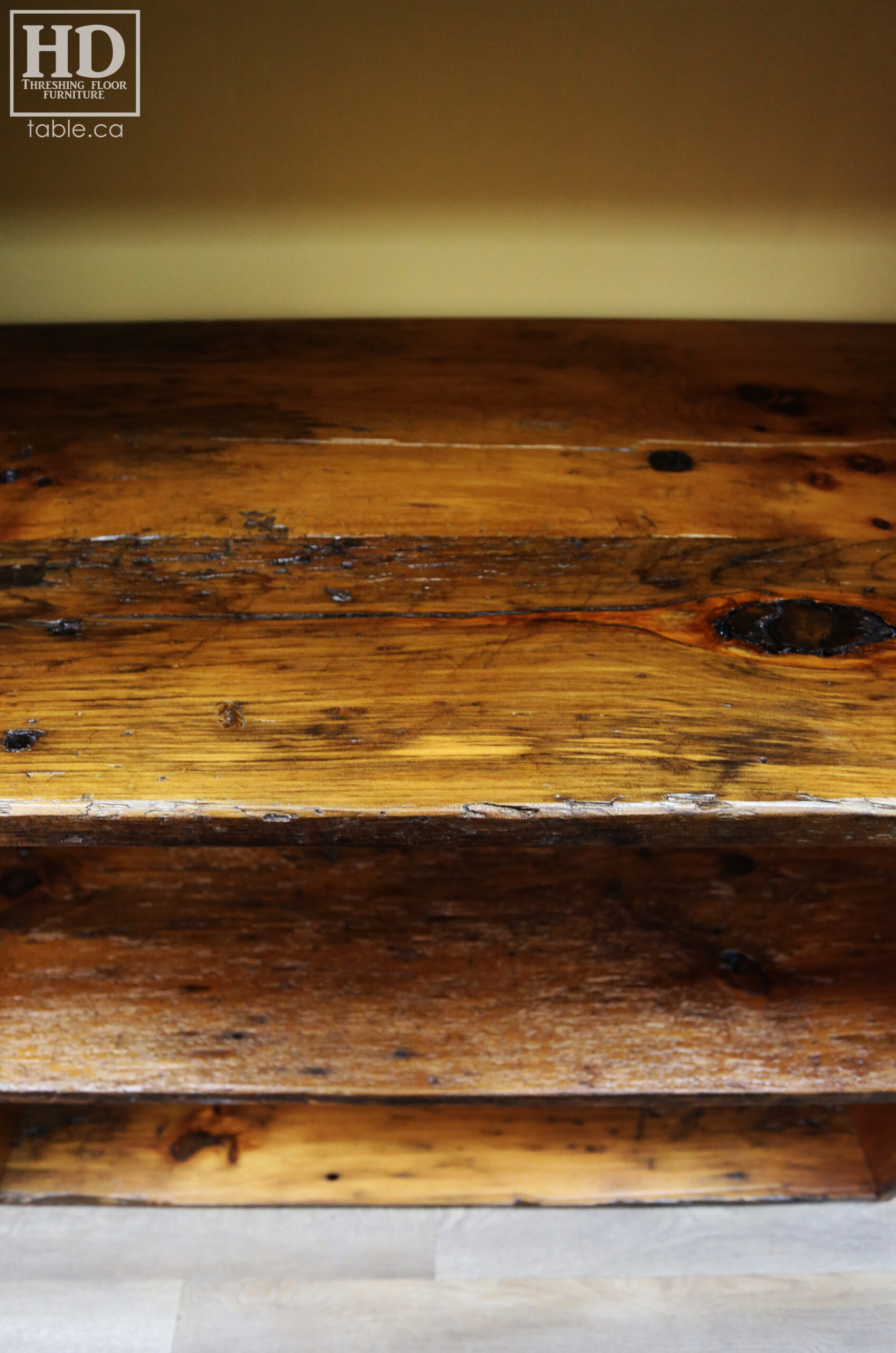 Reclaimed Wood Shelving Unit for a Retail Store made from Ontario Barnwood by HD Threshing Floor Furniture / www.table.ca