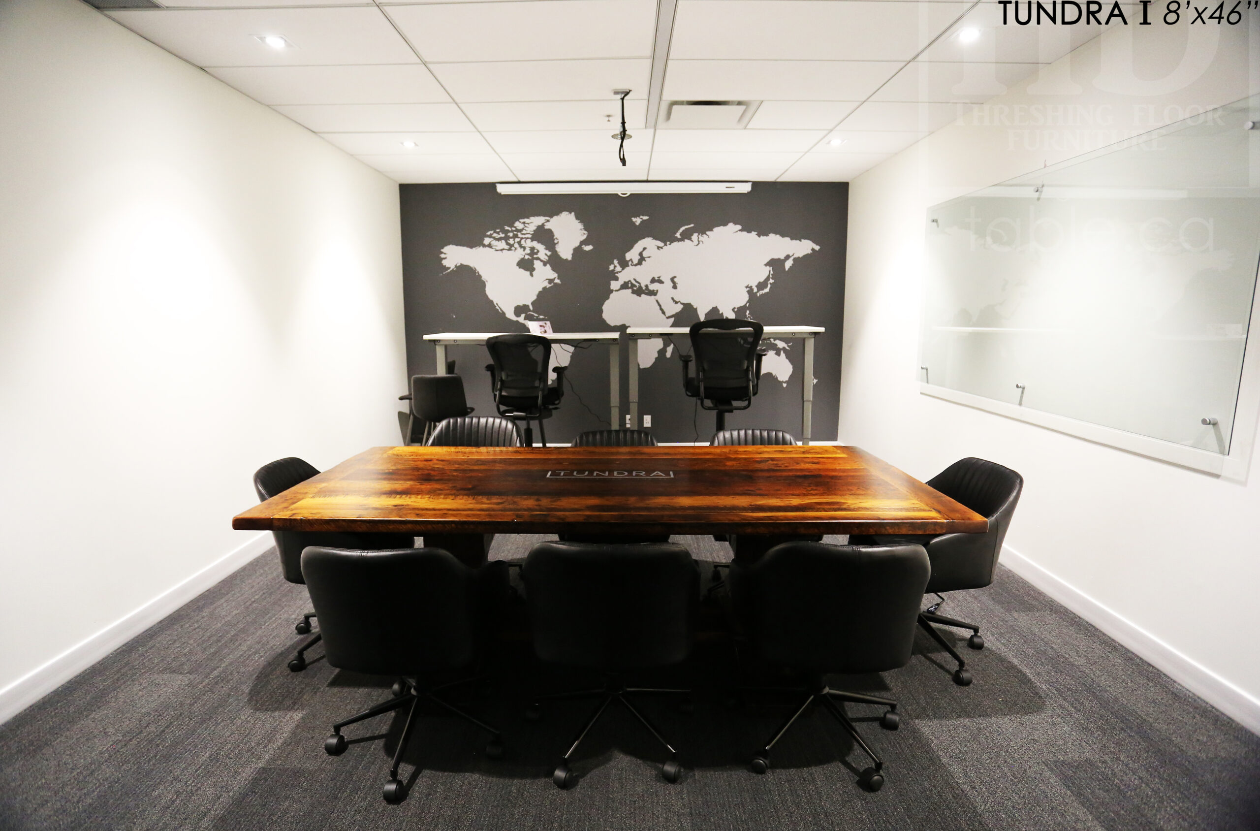 Reclaimed Wood Boardroom Table with Epoxy Finish by HD Threshing Floor Furniture / www.table.ca