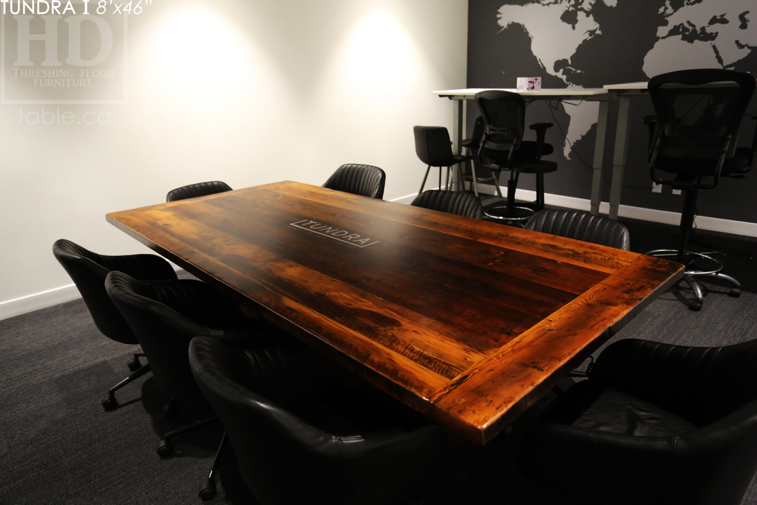 Reclaimed Wood Boardroom Table with Epoxy Finish by HD Threshing Floor Furniture / www.table.ca