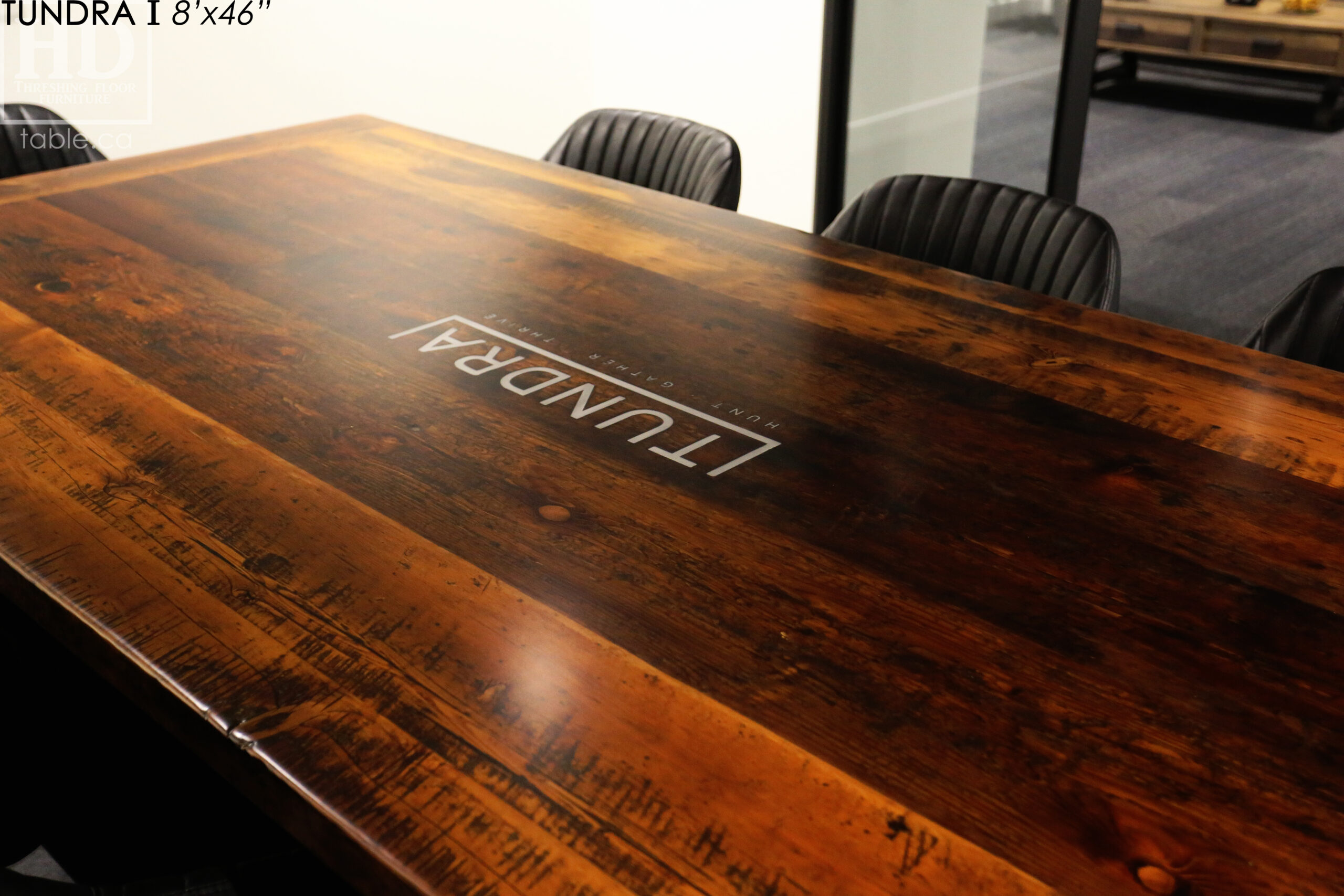 Reclaimed Wood Boardroom Table with Epoxy Finish by HD Threshing Floor Furniture / www.table.ca