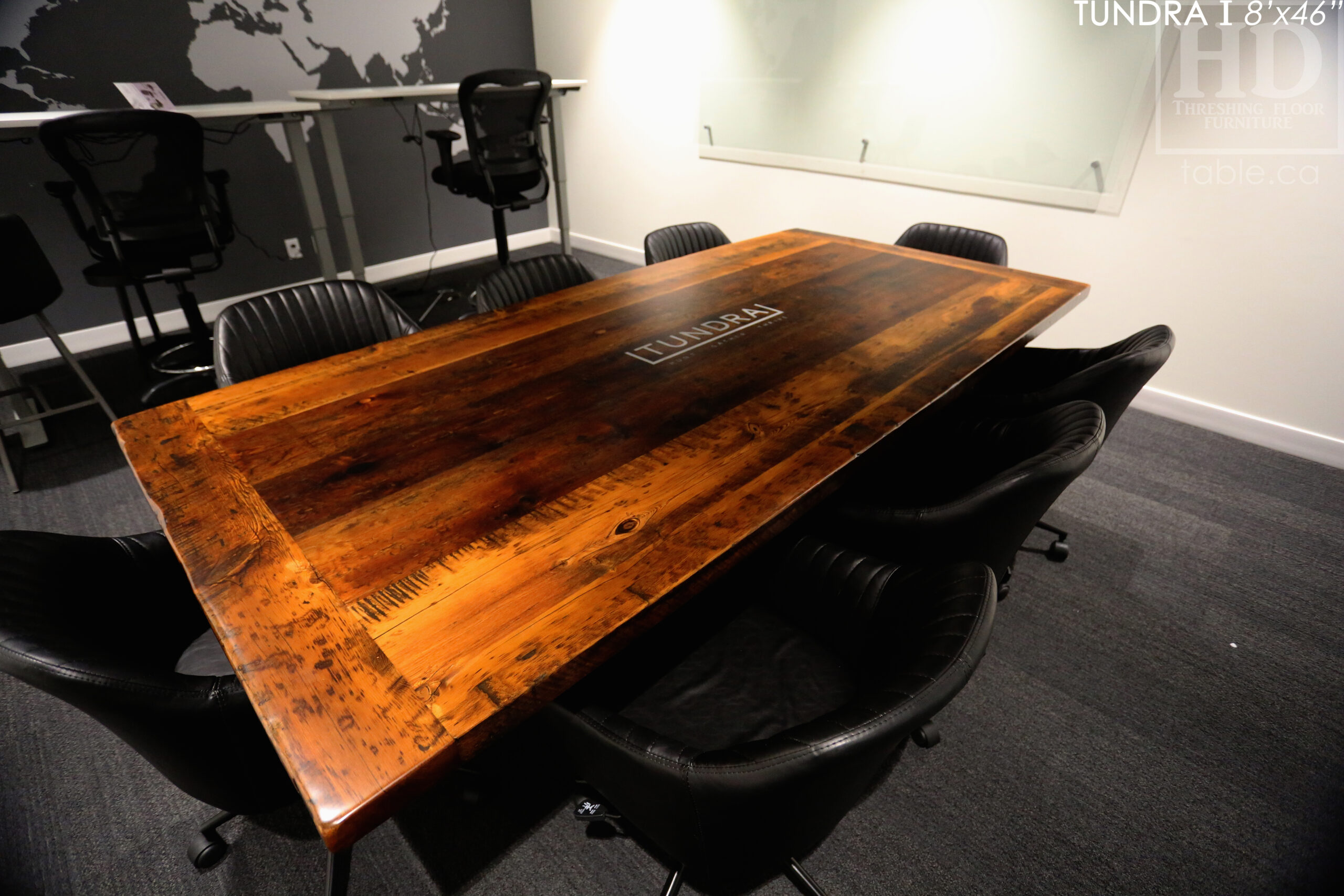 Reclaimed Wood Boardroom Table with Epoxy Finish by HD Threshing Floor Furniture / www.table.ca