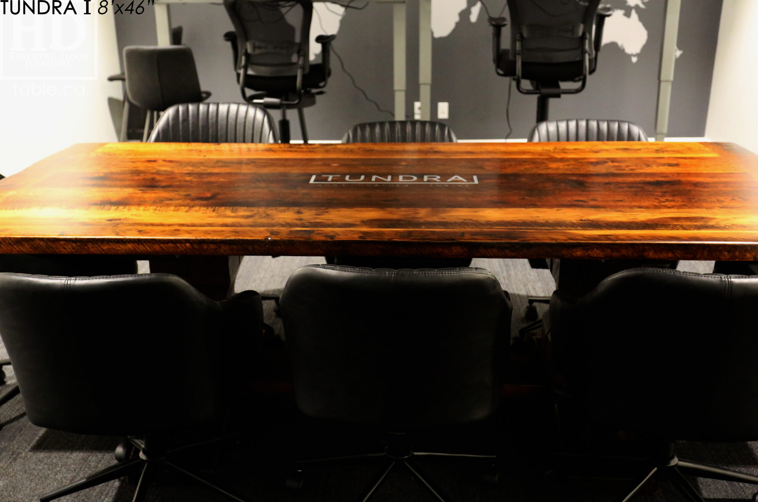 Reclaimed Wood Boardroom Table with Epoxy Finish by HD Threshing Floor Furniture / www.table.ca