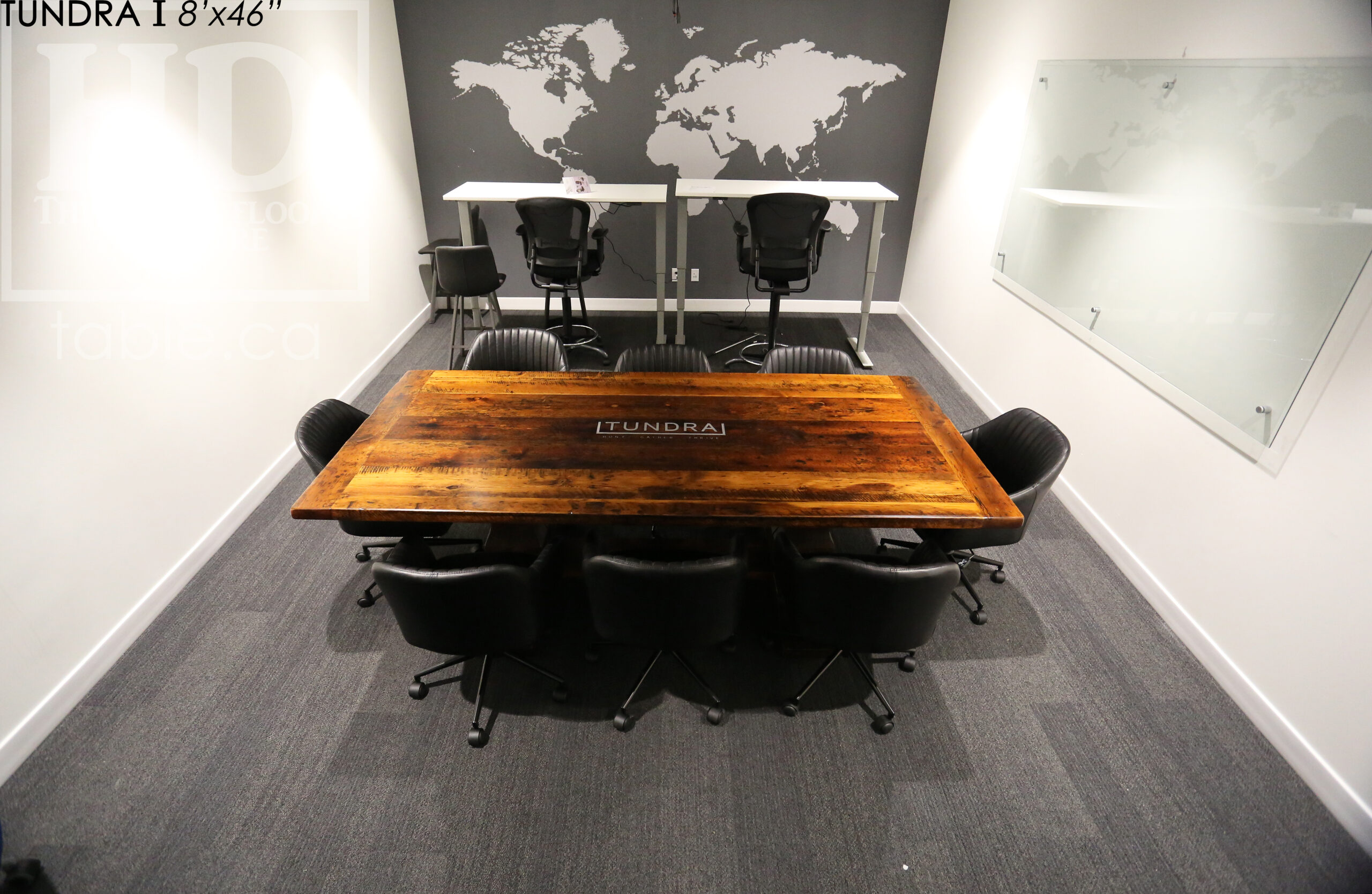 Reclaimed Wood Boardroom Table with Epoxy Finish by HD Threshing Floor Furniture / www.table.ca