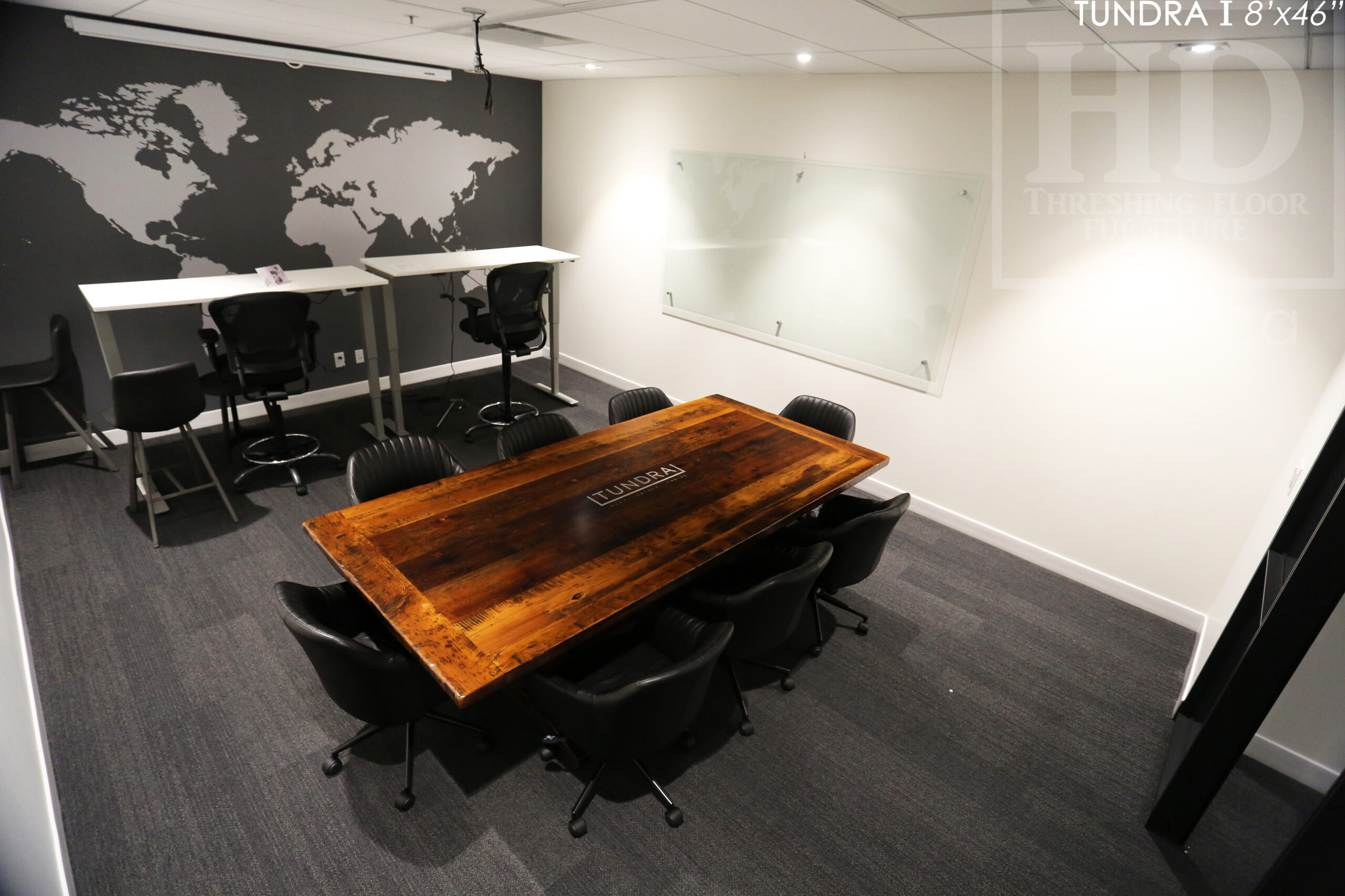 Reclaimed Wood Boardroom Table with Epoxy Finish by HD Threshing Floor Furniture / www.table.ca