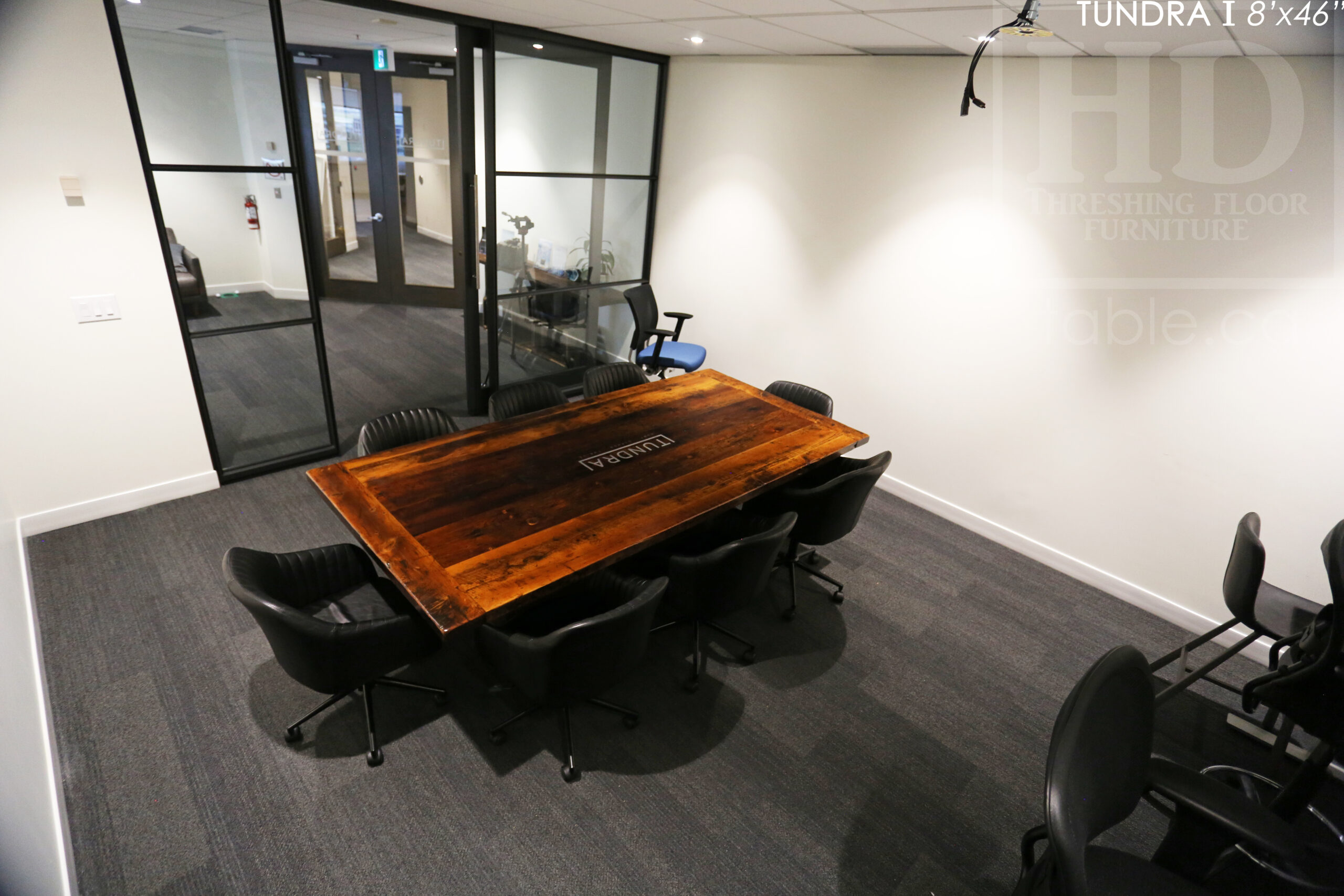 Reclaimed Wood Boardroom Table with Epoxy Finish by HD Threshing Floor Furniture / www.table.ca