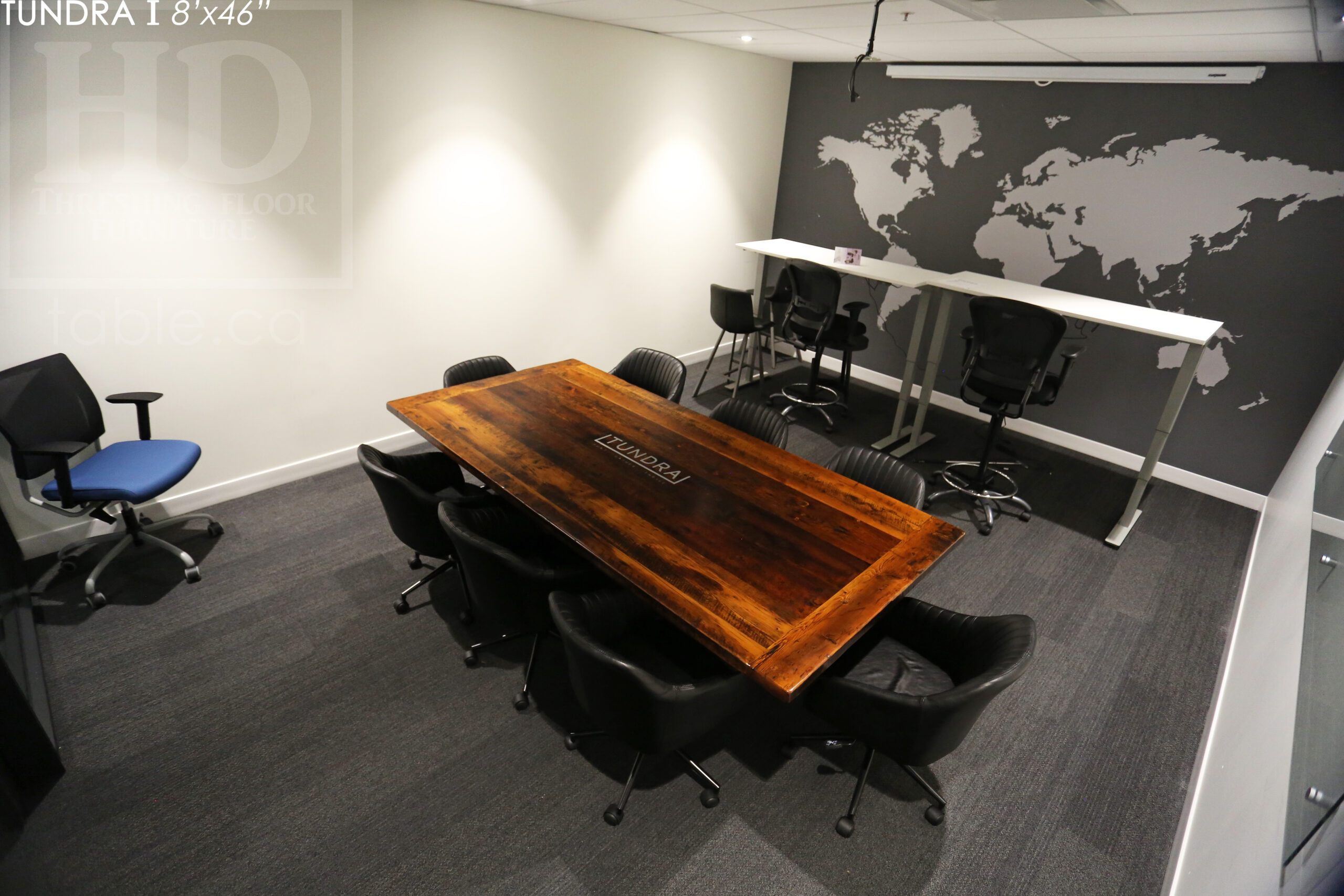 Reclaimed Wood Boardroom Table with Epoxy Finish by HD Threshing Floor Furniture / www.table.ca