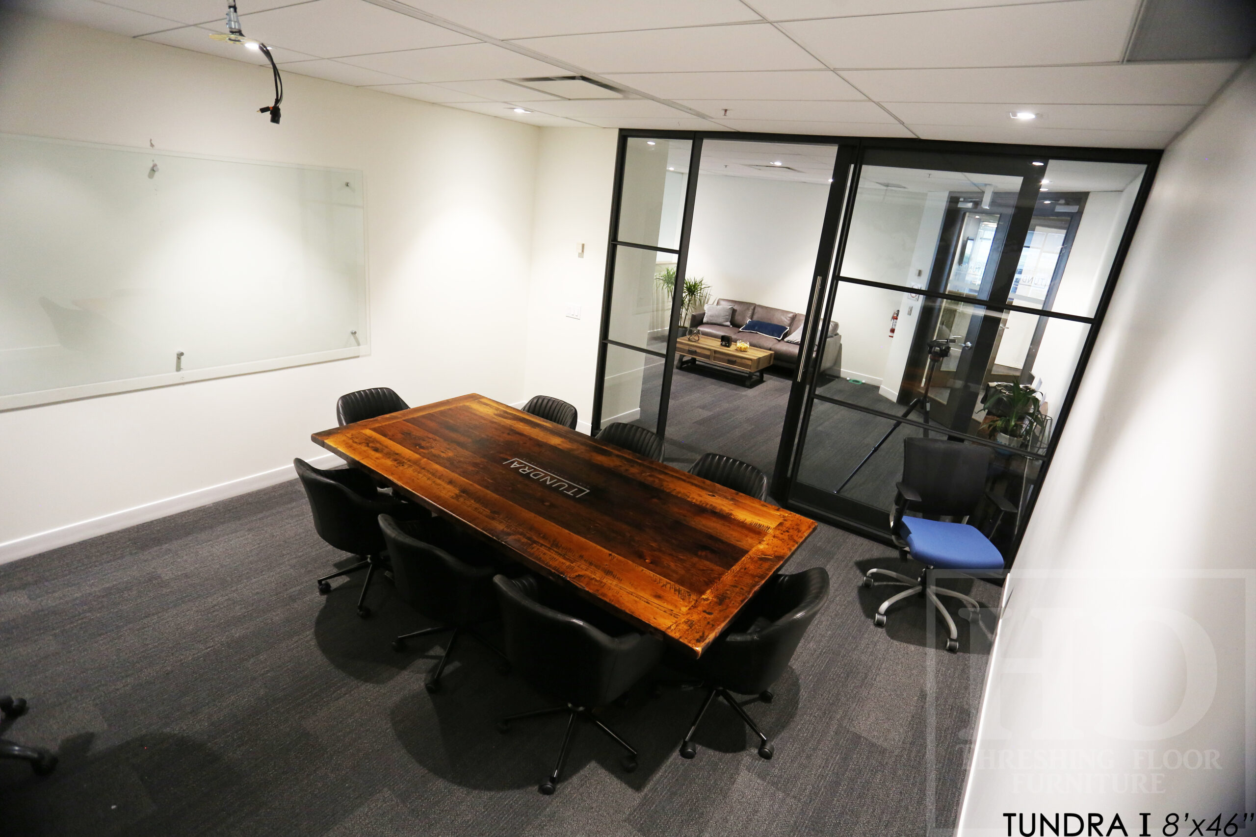 Reclaimed Wood Boardroom Table with Epoxy Finish by HD Threshing Floor Furniture / www.table.ca