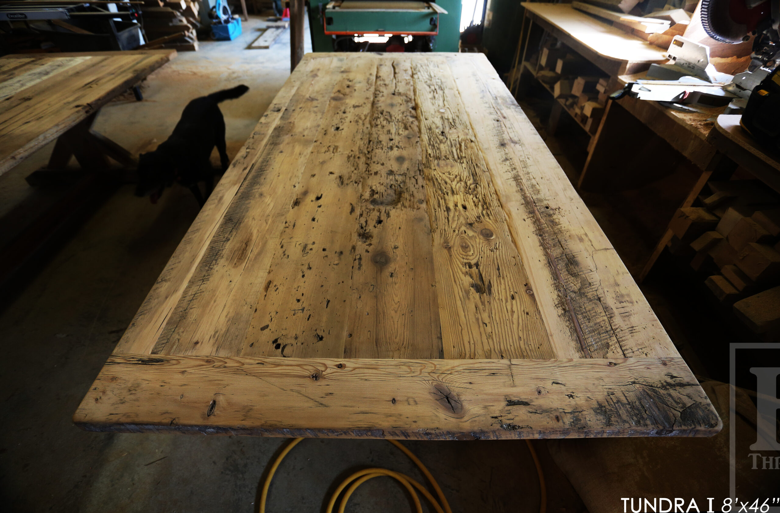 Reclaimed Wood Boardroom Table with Epoxy Finish by HD Threshing Floor Furniture / www.table.ca