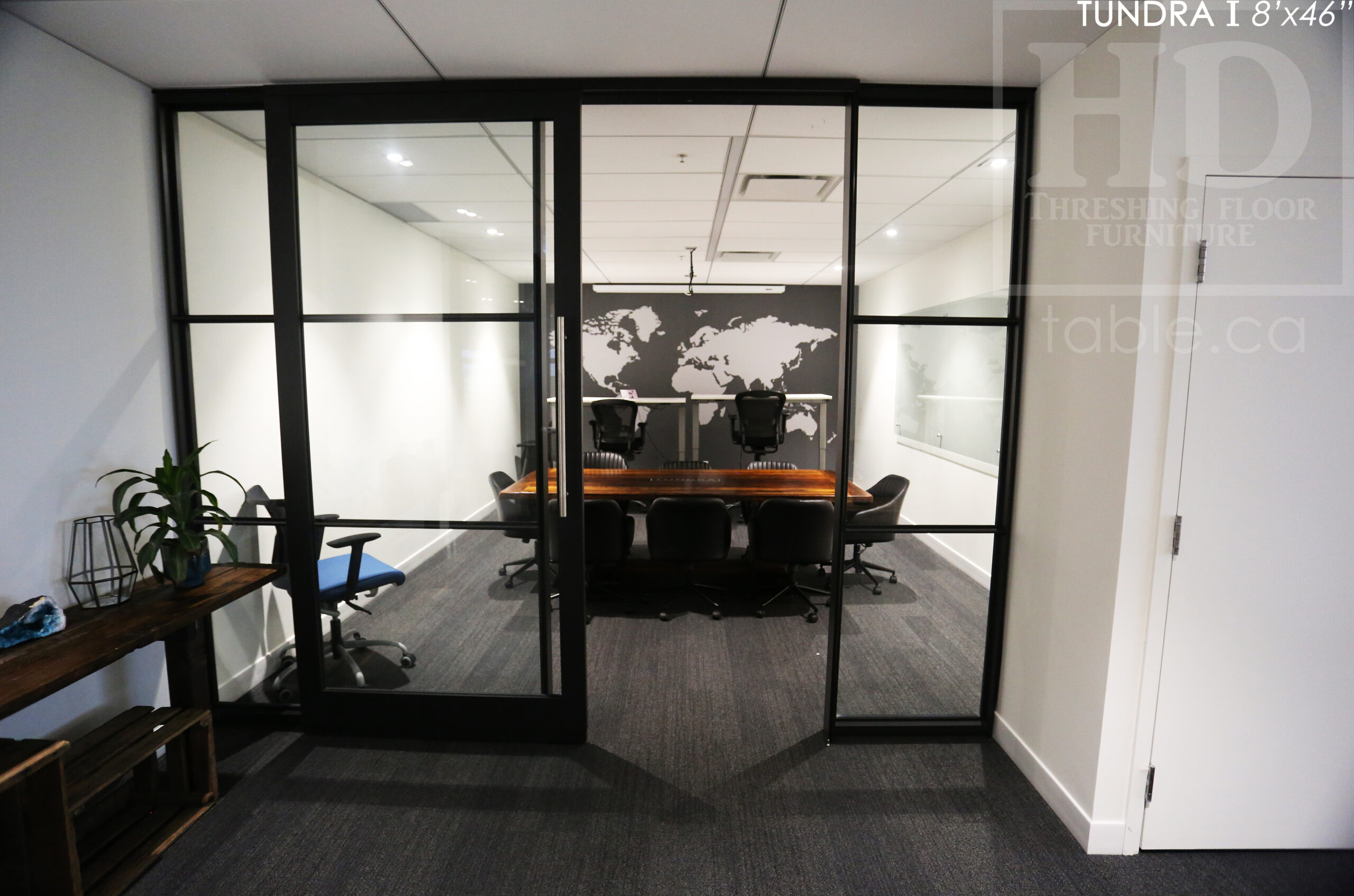 Reclaimed Wood Boardroom Table with Epoxy Finish by HD Threshing Floor Furniture / www.table.ca