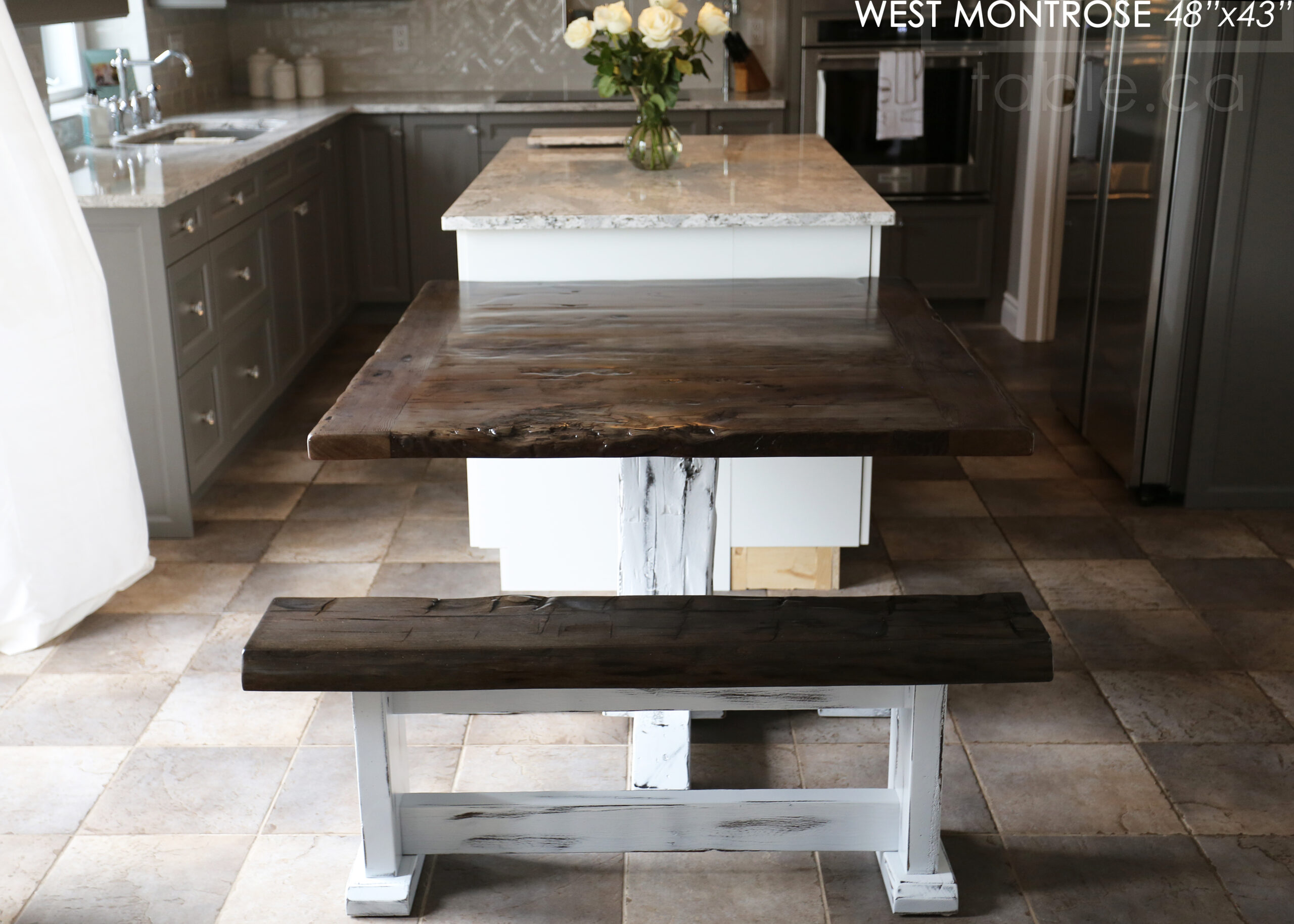 Reclaimed Wood Table with Barnboard Greytone Treatment by HD Threshing Floor Furniture / www.table.ca