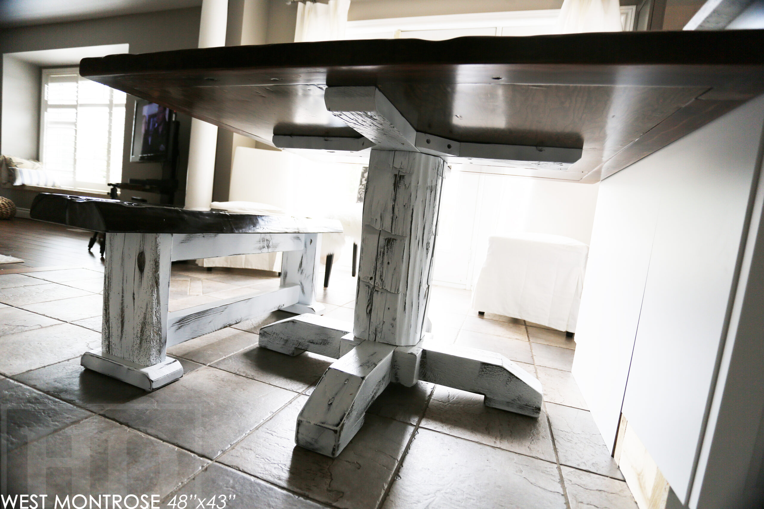 Reclaimed Wood Table with Barnboard Greytone Treatment Option by HD Threshing Floor Furniture / www.table.ca
