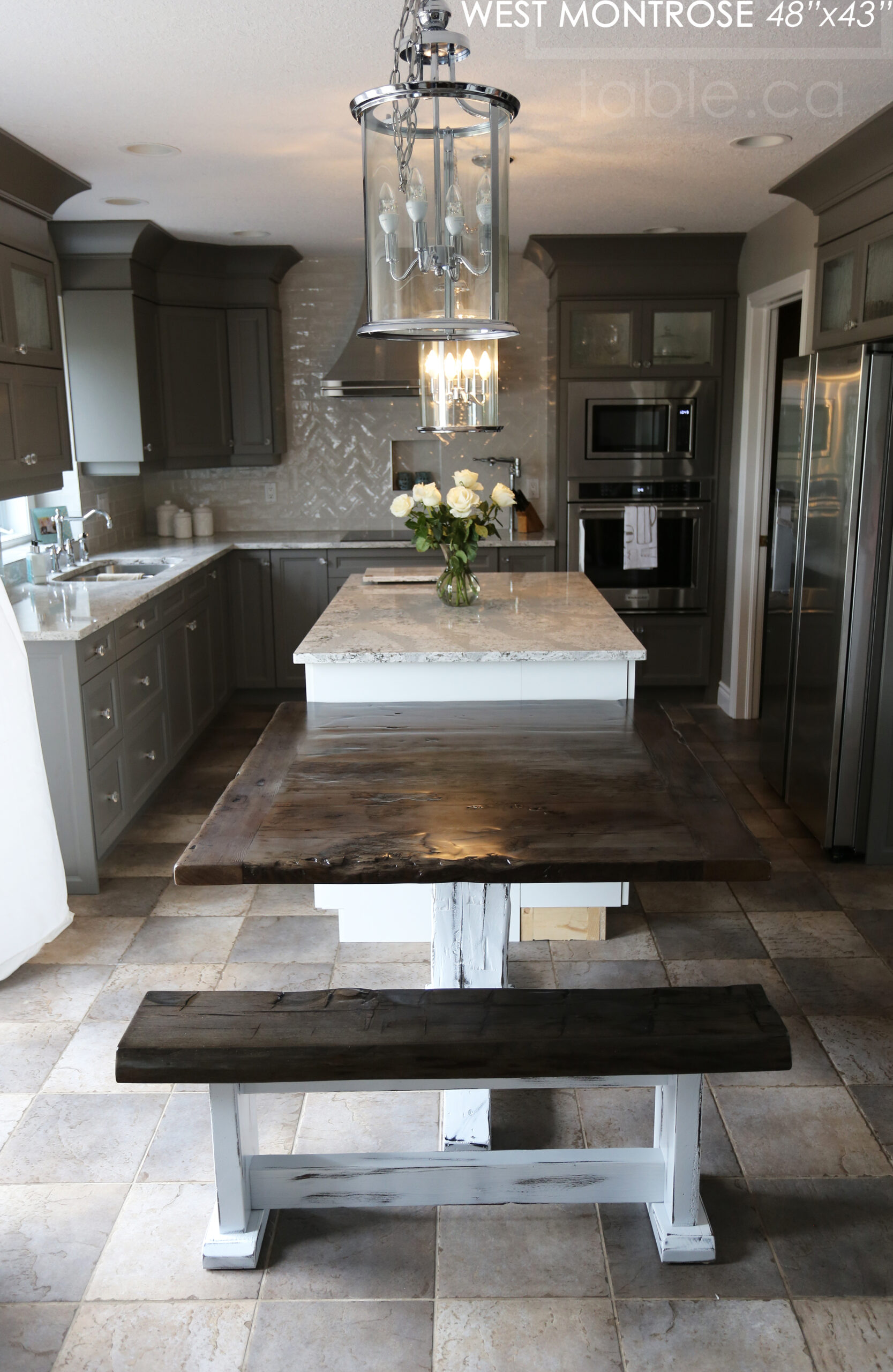 Reclaimed Wood Table with Barnboard Greytone Treatment Option by HD Threshing Floor Furniture / www.table.ca