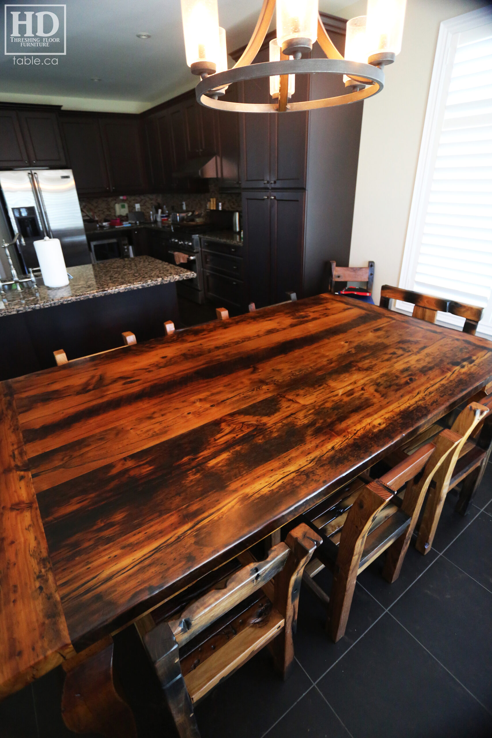 Toronto Harvest Table made from Reclaimed Ontario Barnwood by HD Threshing Floor Furniture / www.table.ca