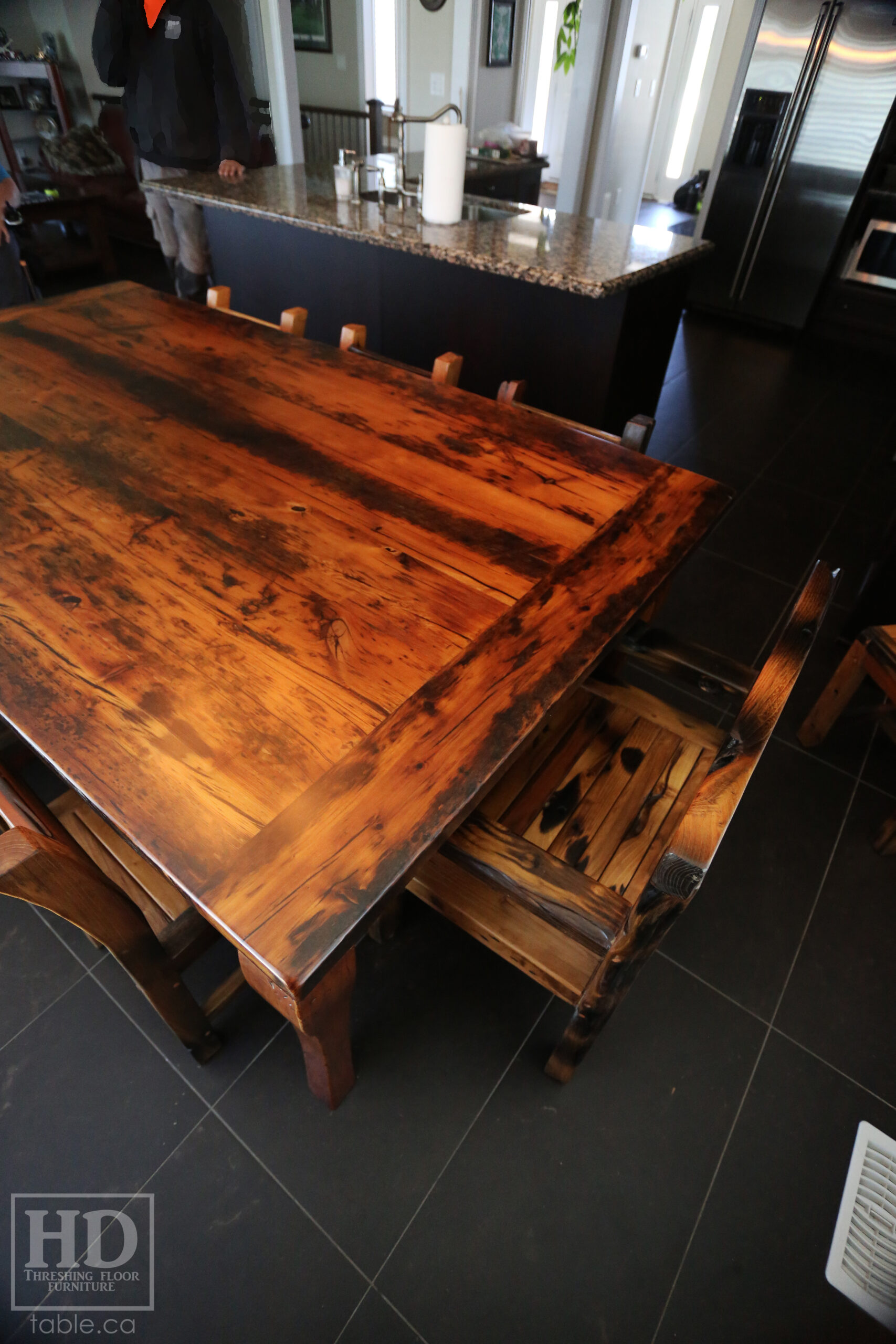 Toronto Harvest Table made from Reclaimed Ontario Barnwood by HD Threshing Floor Furniture / www.table.ca