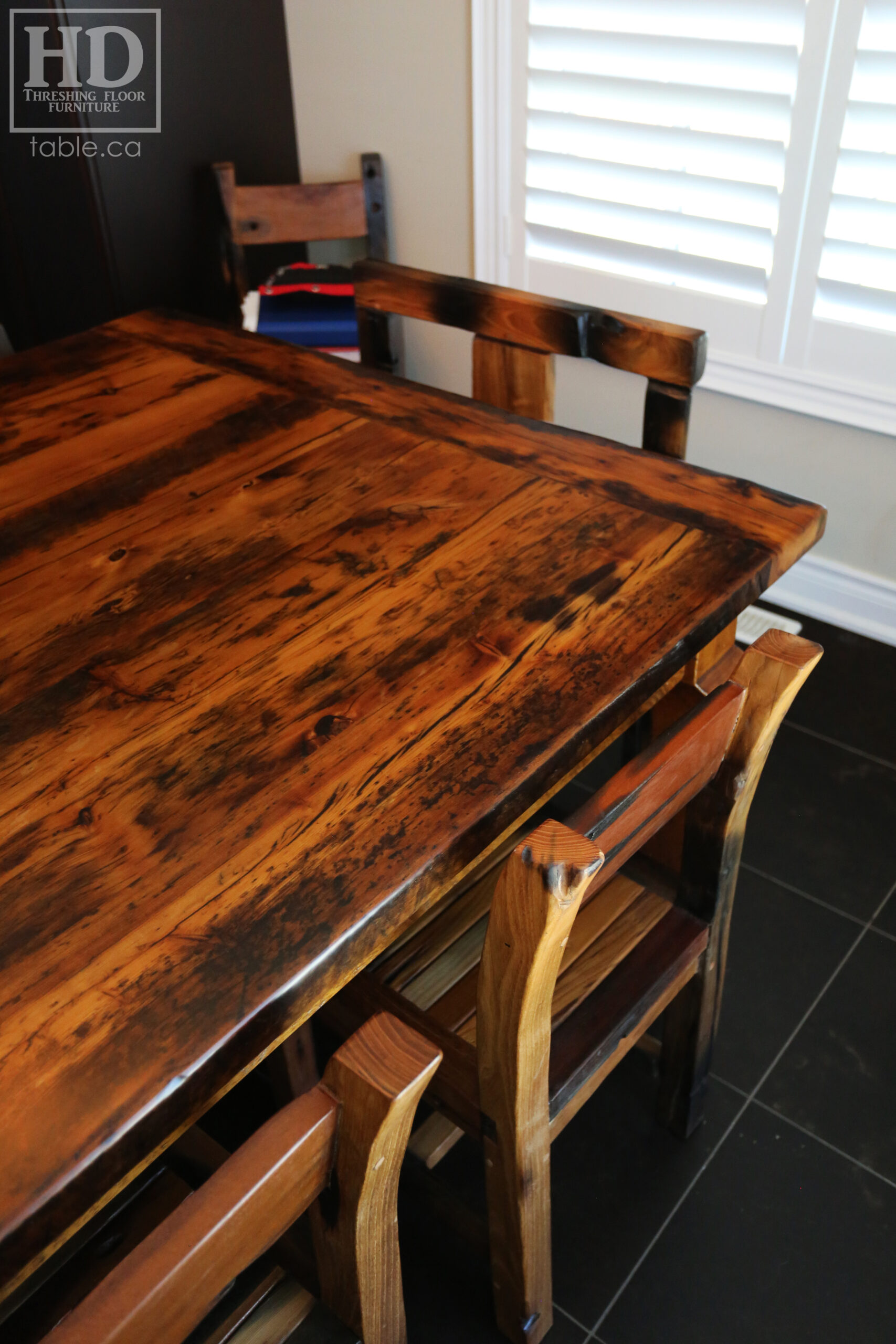 Toronto Harvest Table made from Reclaimed Ontario Barnwood by HD Threshing Floor Furniture / www.table.ca