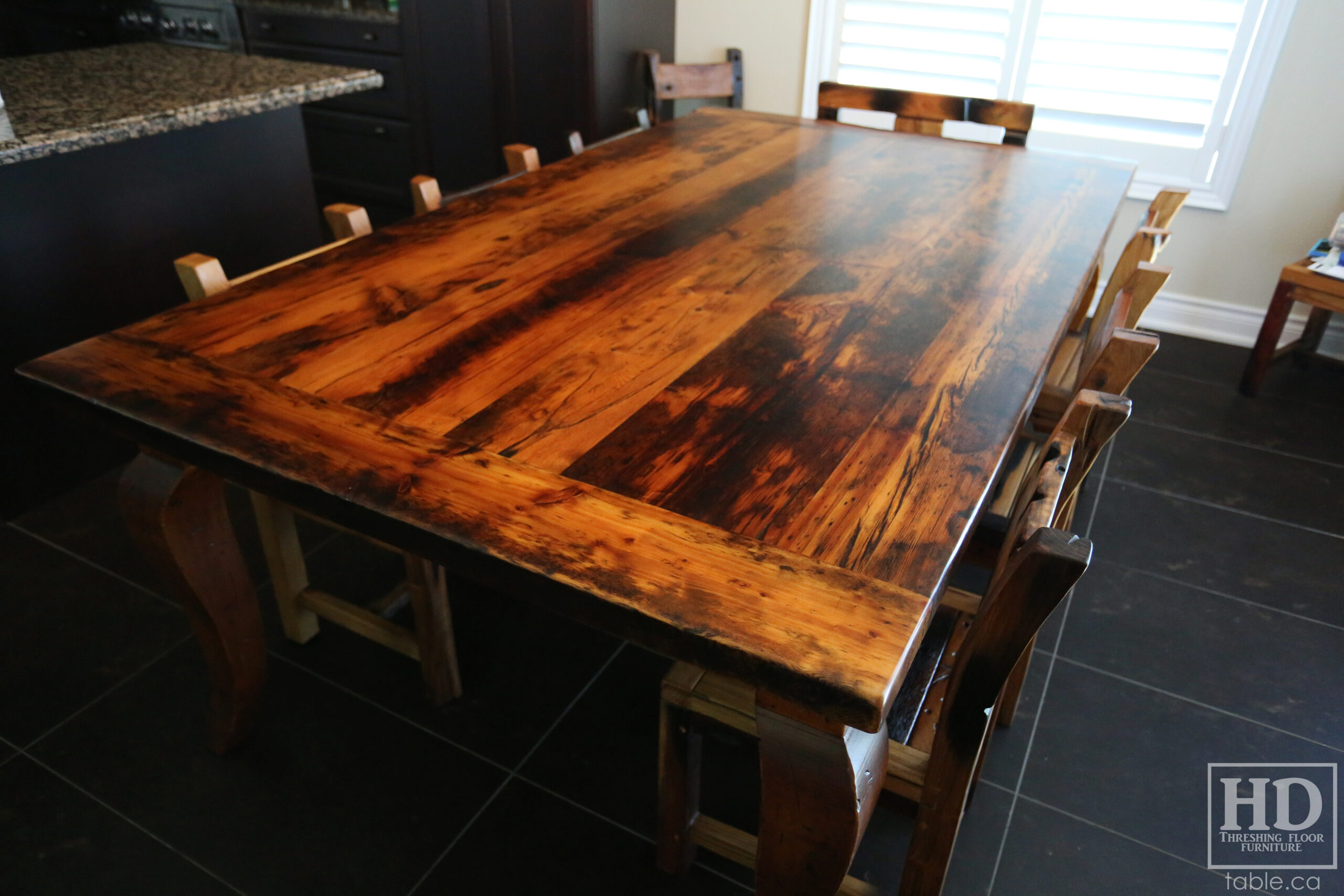 Toronto Harvest Table made from Reclaimed Ontario Barnwood by HD Threshing Floor Furniture / www.table.ca