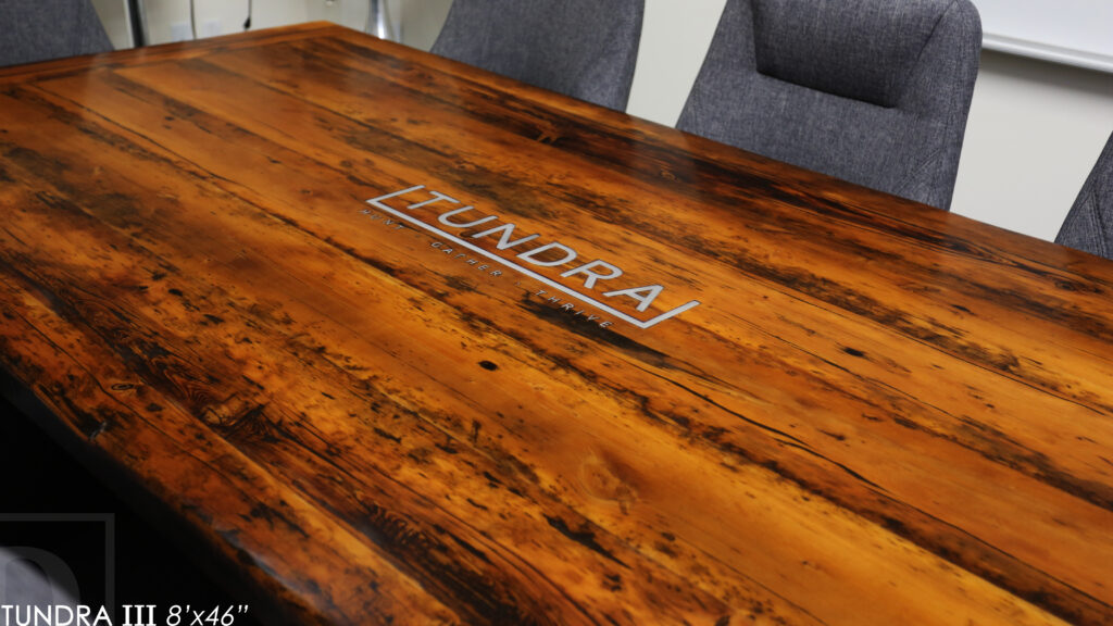 Ontario Boardroom Table made from Ontario Barnwood custom made by HD Threshing Floor Furniture / www.table.ca