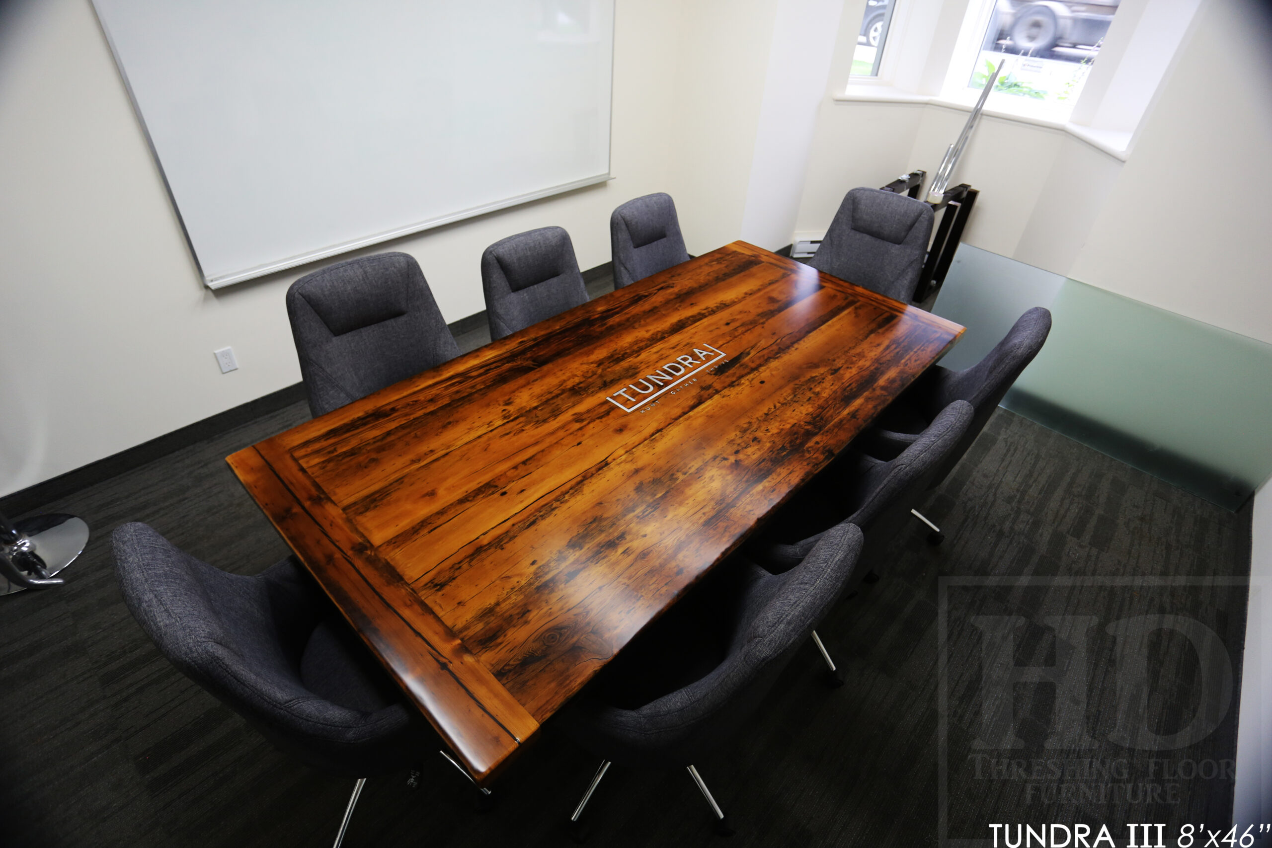 Ontario Boardroom Table made from Ontario Barnwood custom made by HD Threshing Floor Furniture / www.table.ca