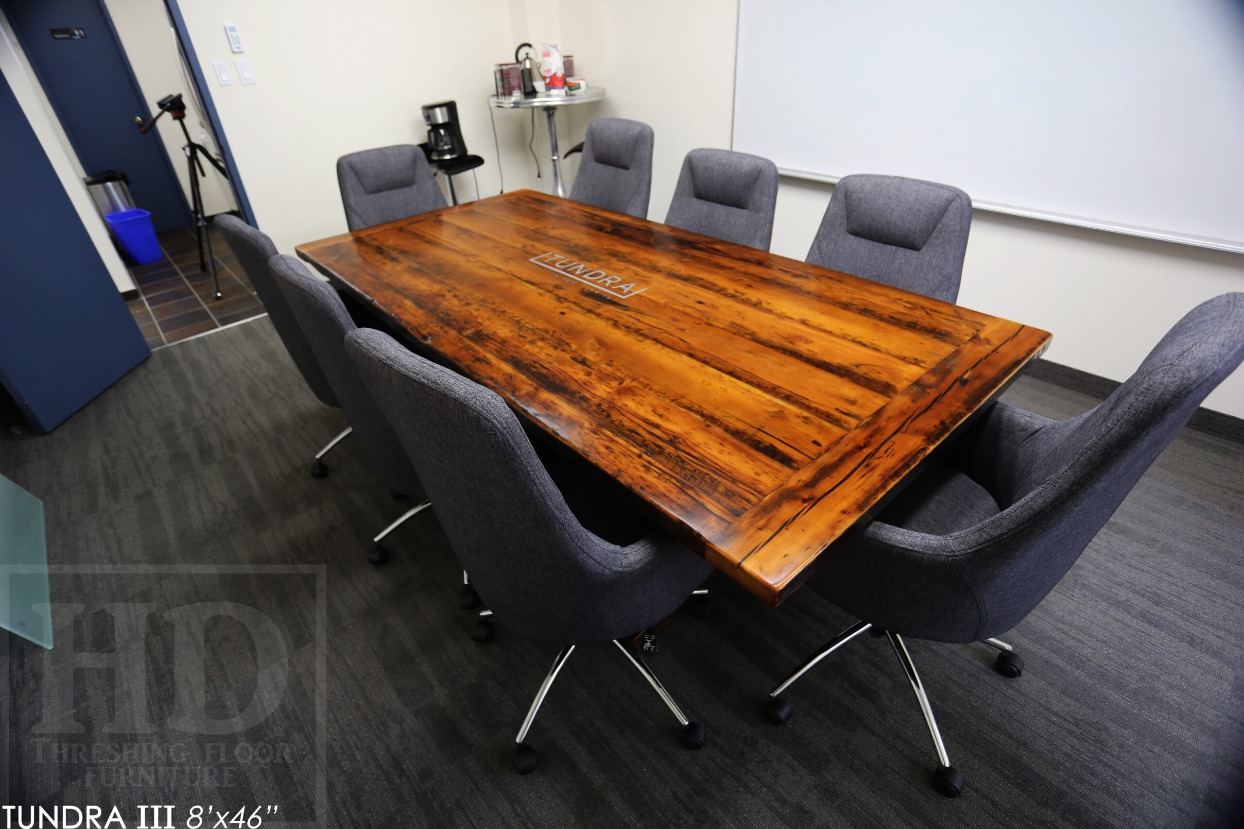 Ontario Boardroom Table made from Ontario Barnwood custom made by HD Threshing Floor Furniture / www.table.ca