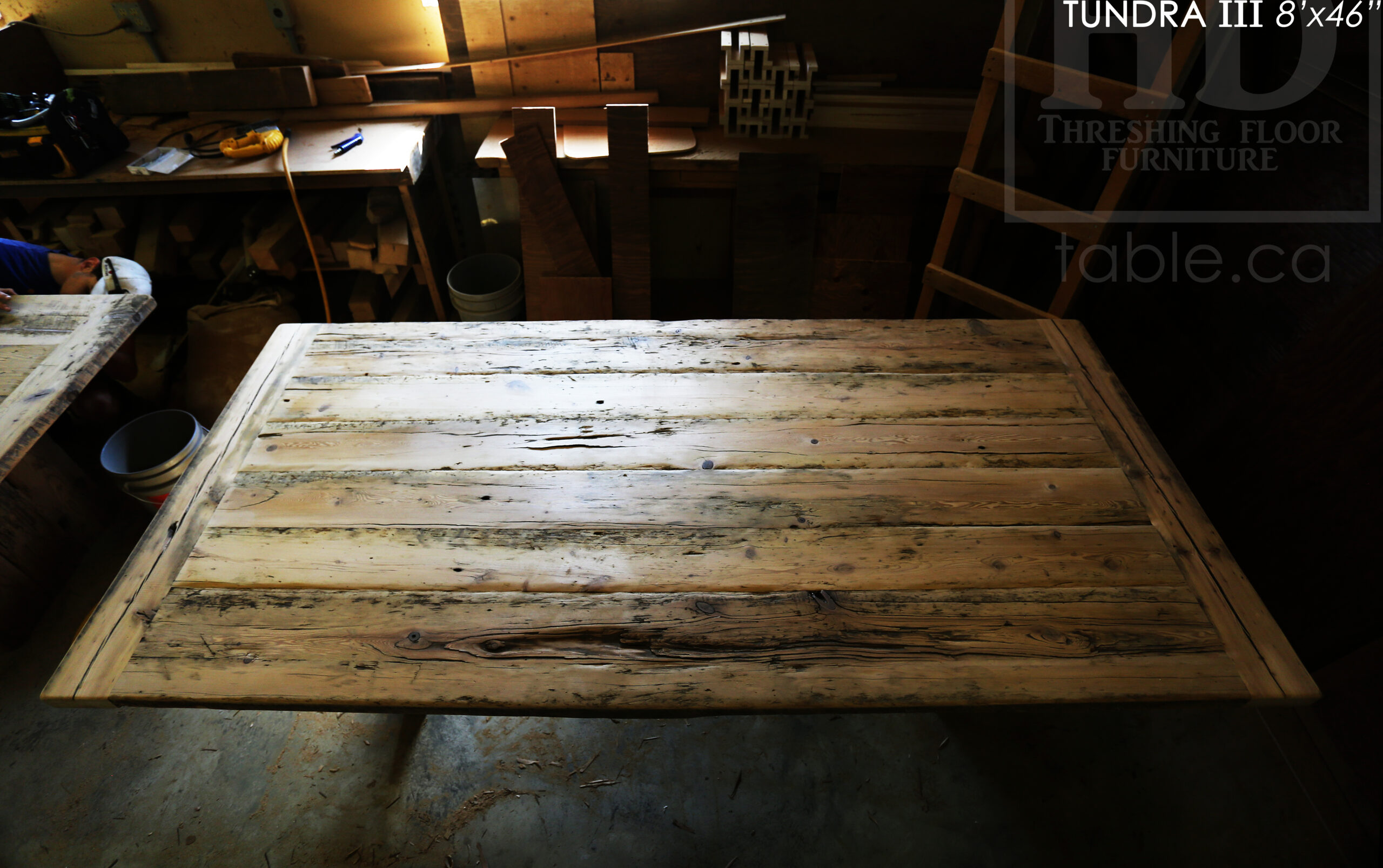 Ontario Boardroom Table made from Ontario Barnwood custom made by HD Threshing Floor Furniture / www.table.ca