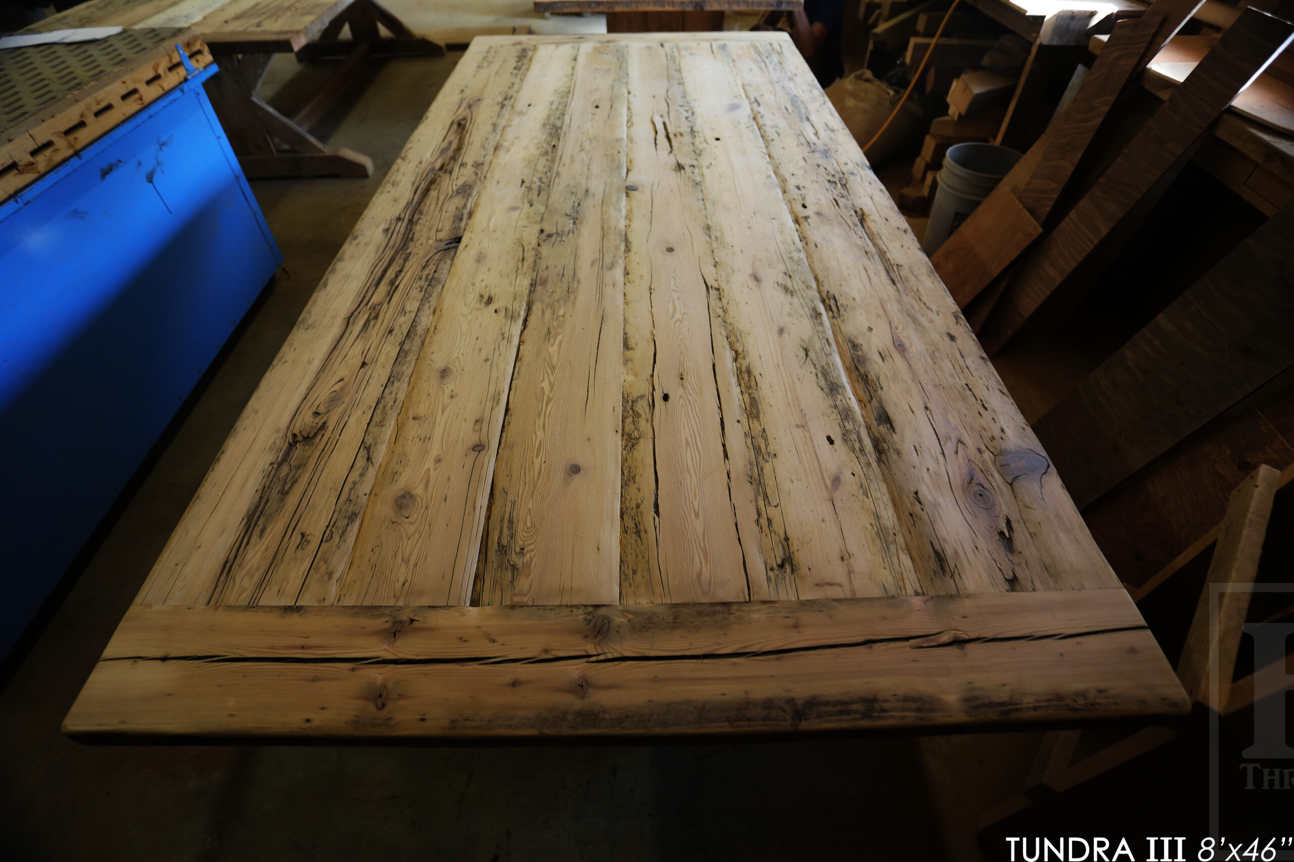 Ontario Boardroom Table made from Ontario Barnwood custom made by HD Threshing Floor Furniture / www.table.ca