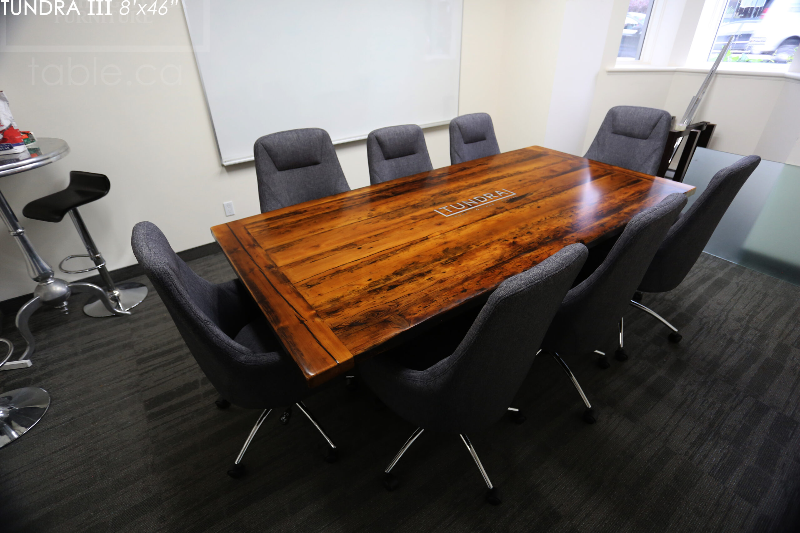 Ontario Boardroom Table made from Ontario Barnwood custom made by HD Threshing Floor Furniture / www.table.ca