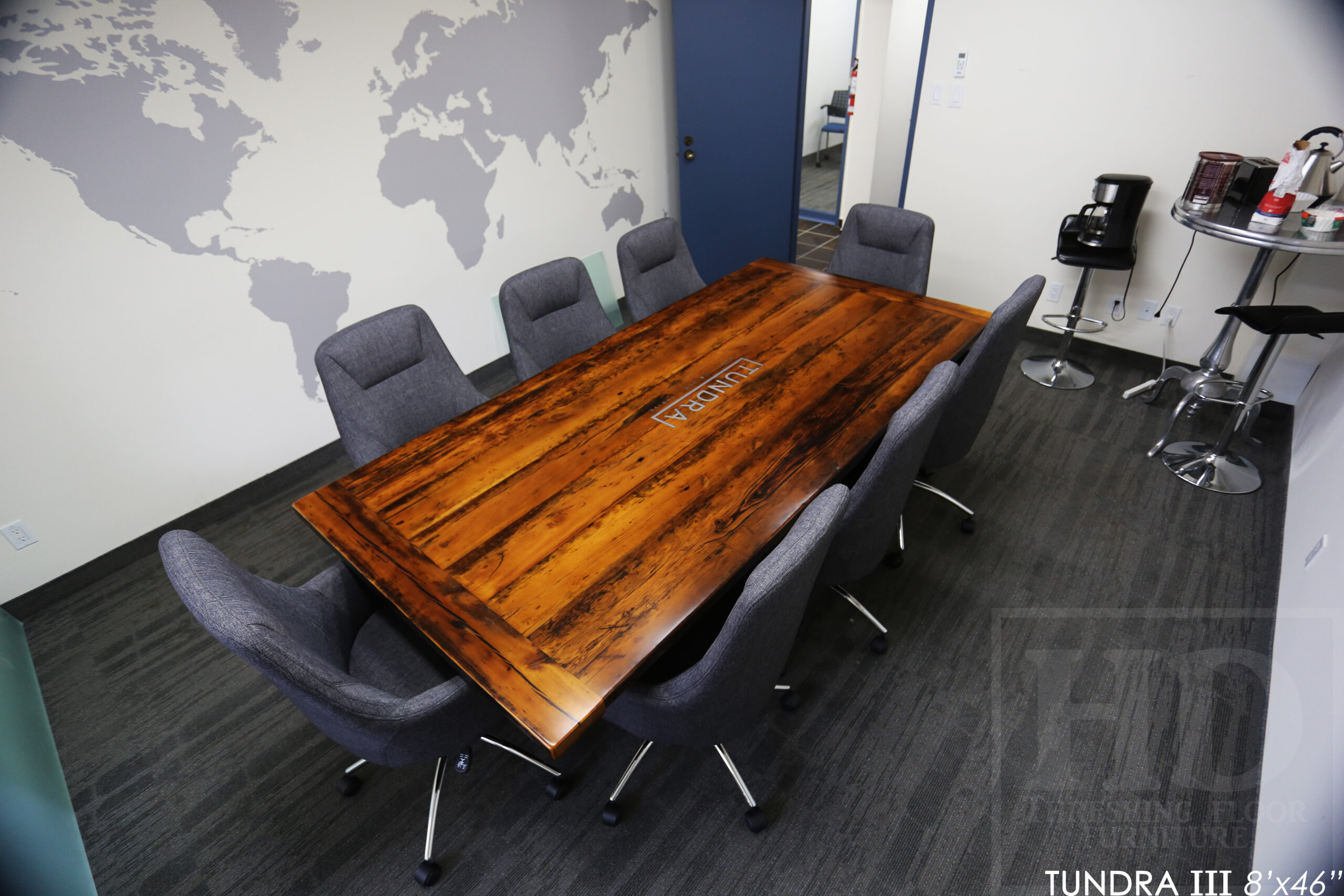 Ontario Boardroom Table made from Ontario Barnwood custom made by HD Threshing Floor Furniture / www.table.ca