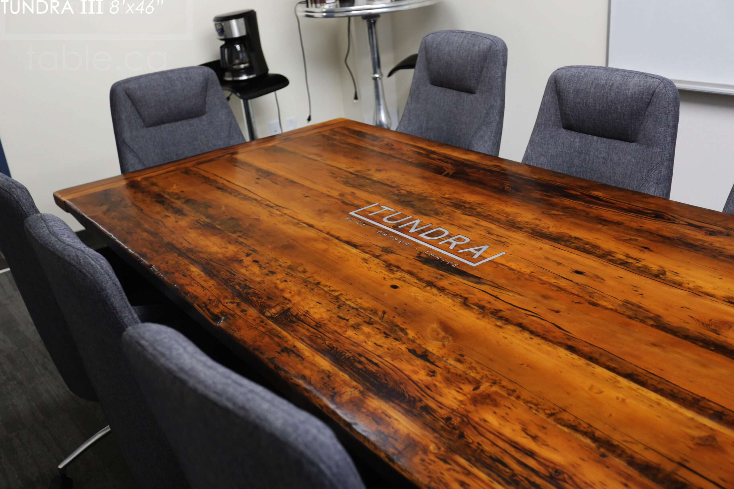 Ontario Boardroom Table made from Ontario Barnwood custom made by HD Threshing Floor Furniture / www.table.ca