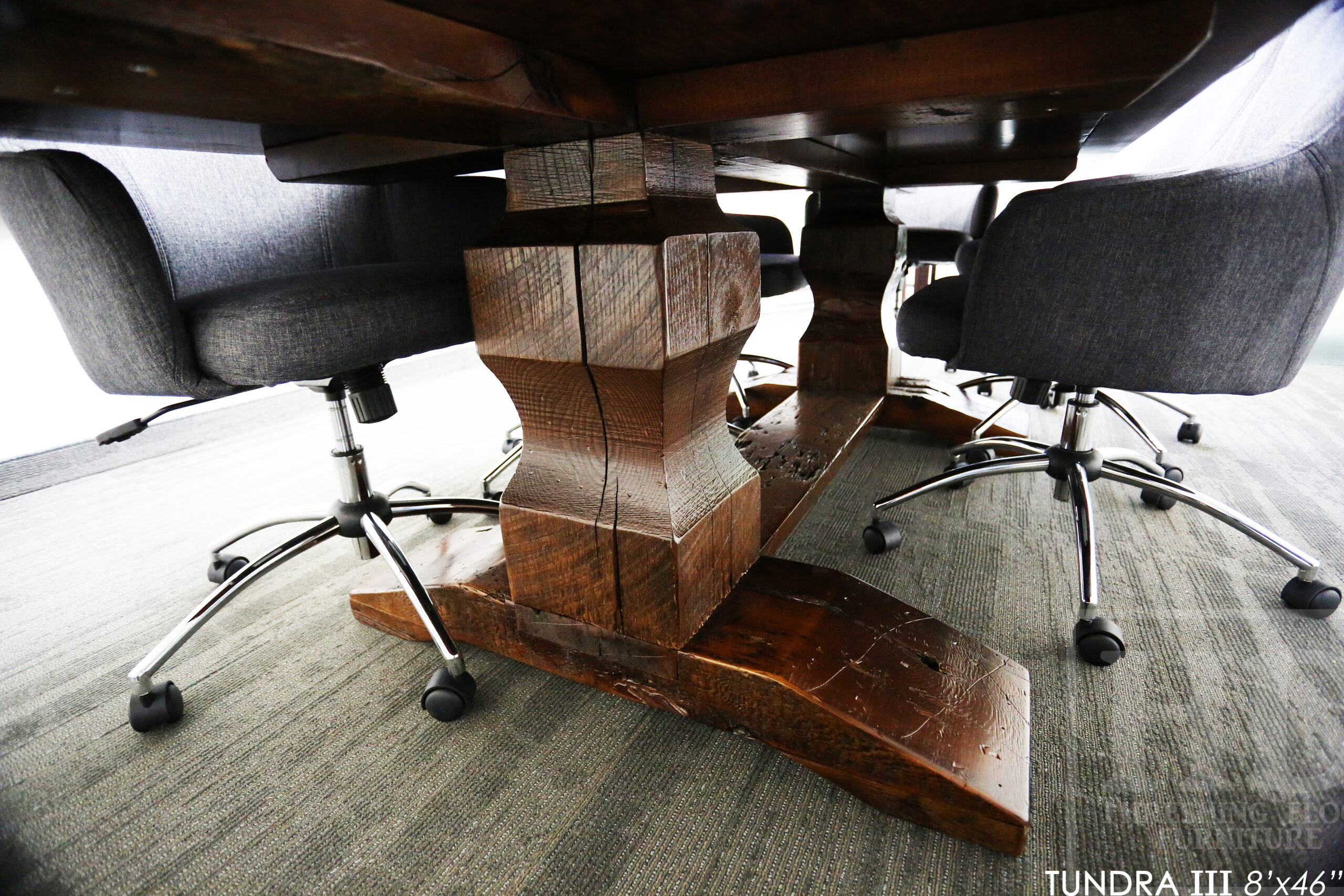 Ontario Boardroom Table made from Ontario Barnwood custom made by HD Threshing Floor Furniture / www.table.ca