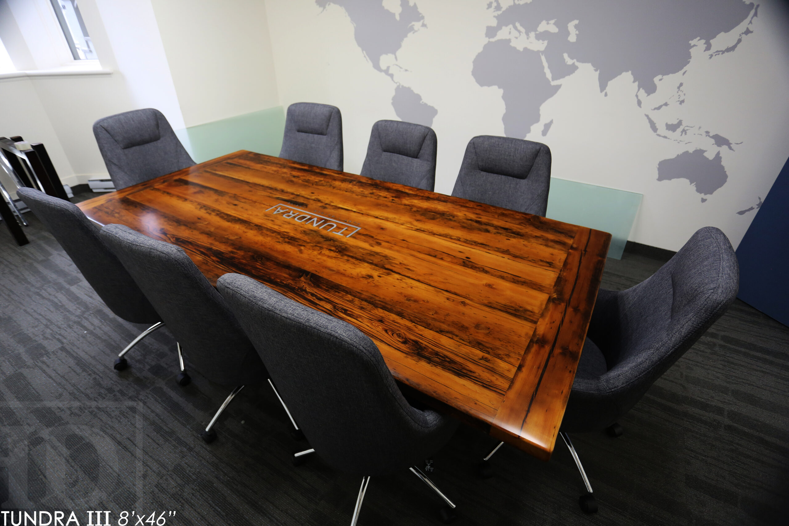 Ontario Boardroom Table made from Ontario Barnwood custom made by HD Threshing Floor Furniture / www.table.ca