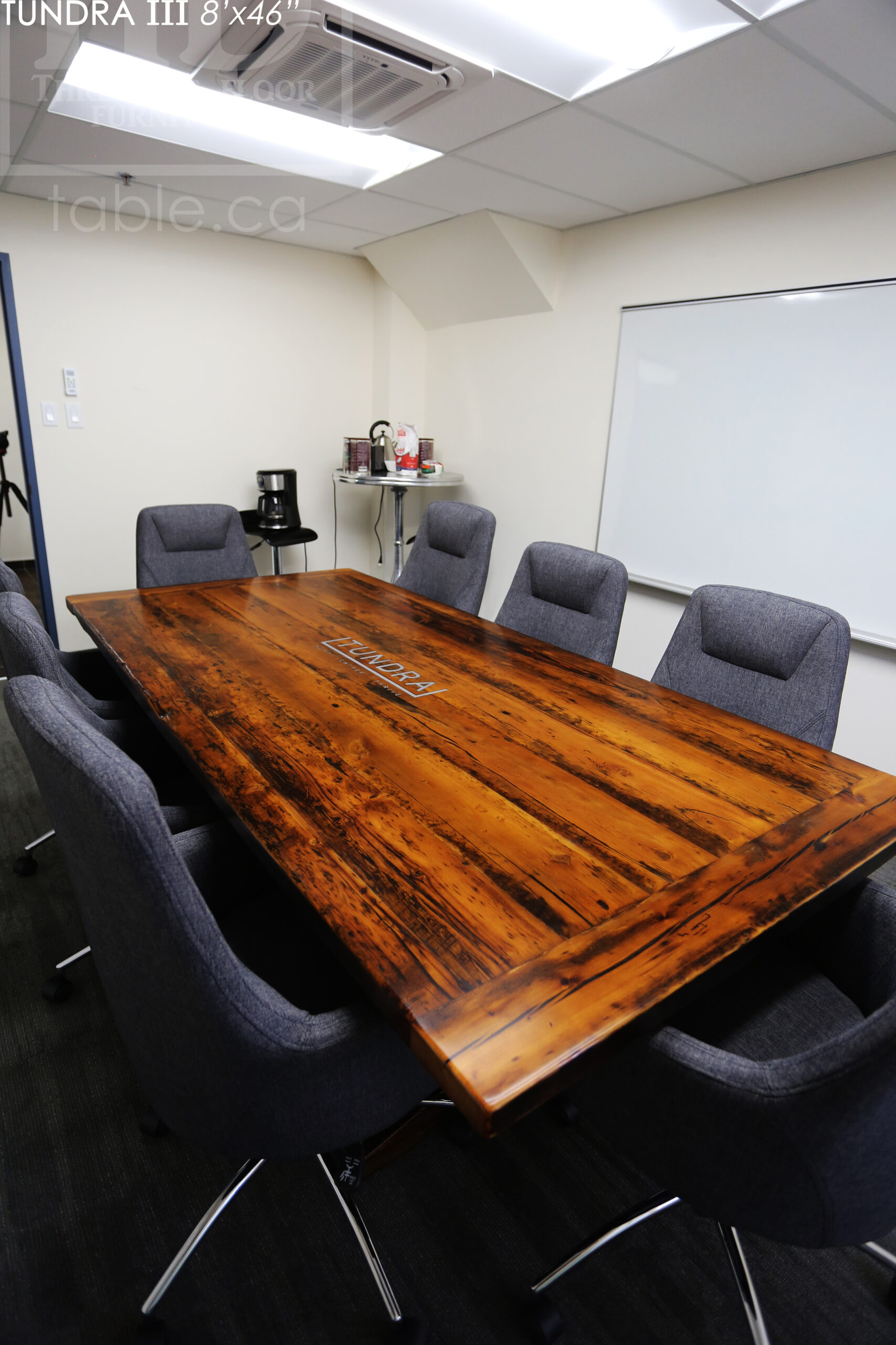 Ontario Boardroom Table made from Ontario Barnwood custom made by HD Threshing Floor Furniture / www.table.ca