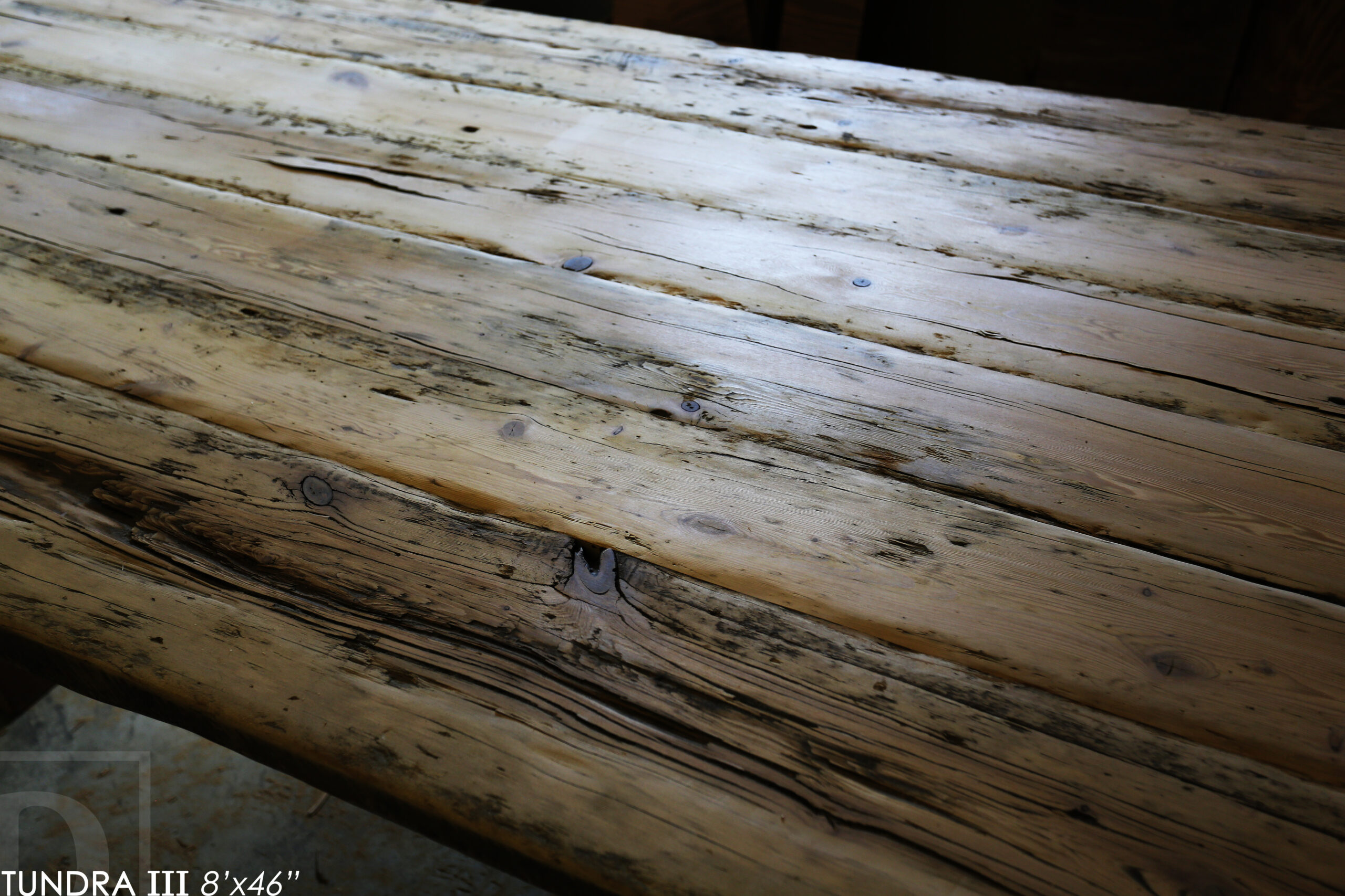 Ontario Boardroom Table made from Ontario Barnwood custom made by HD Threshing Floor Furniture / www.table.ca