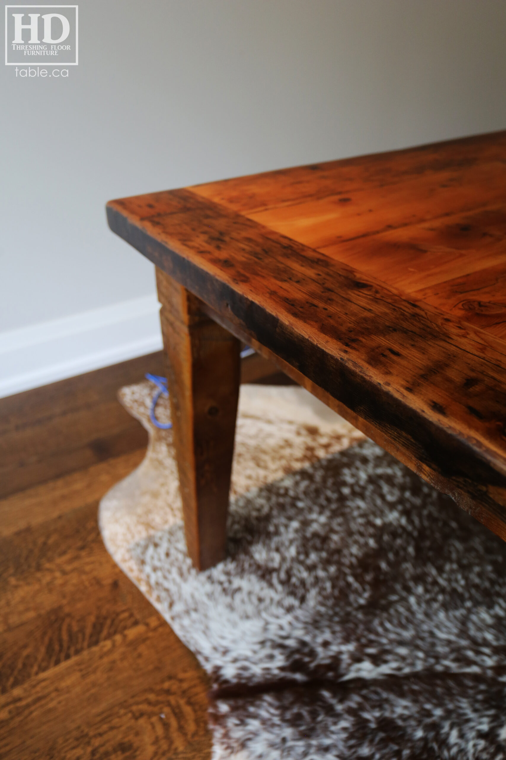 Reclaimed Wood Harvest Table made from Ontario Barnwood by HD Threshing Floor Furniture / www.table.ca 