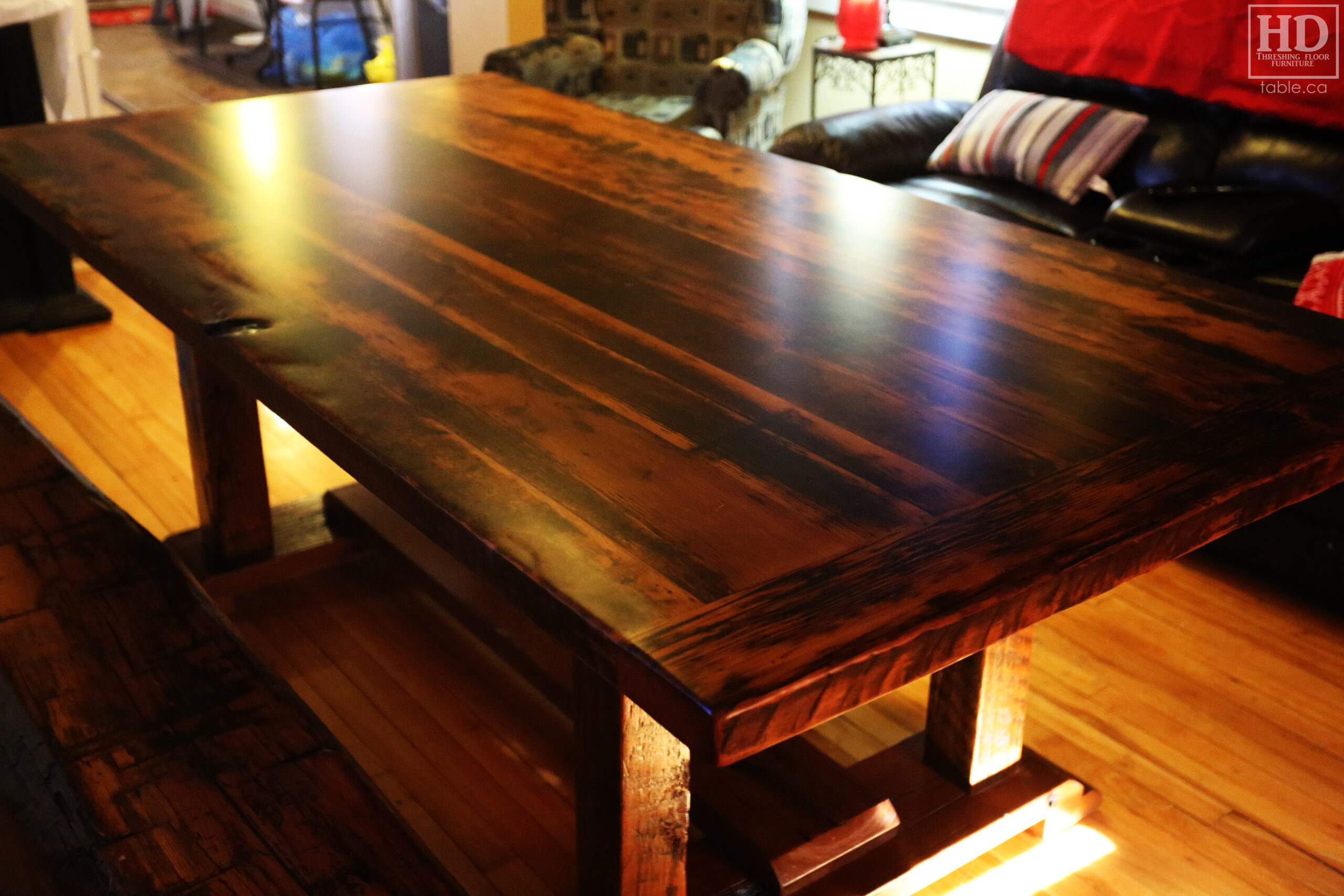 Reclaimed Wood Table with Frame Base by HD Threshing Floor Furniture / www.table.ca