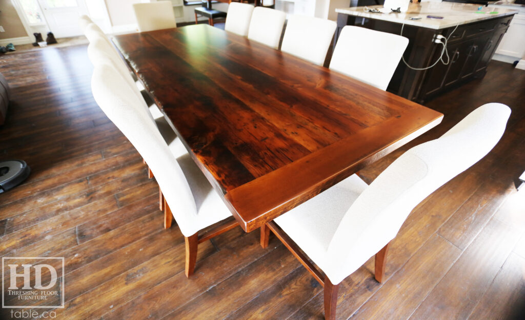 Barnwood Pedestal Table made from Ontario Barn by HD Threshing Floor Furniture / www.table.ca