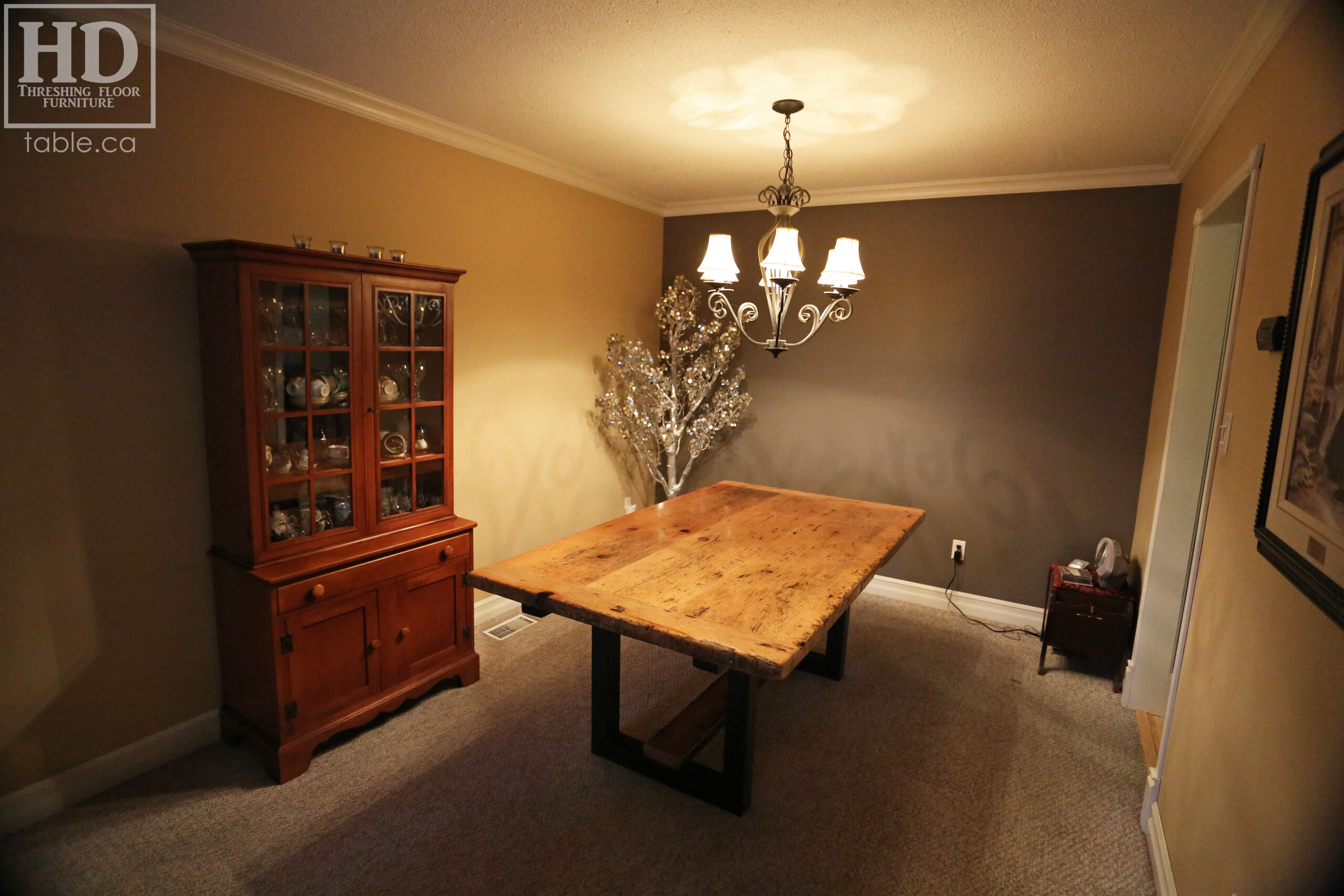 Light Reclaimed Wood Table made from Ontario Barnwood with Metal Base by HD Threshing Floor Furniture / www.table.ca