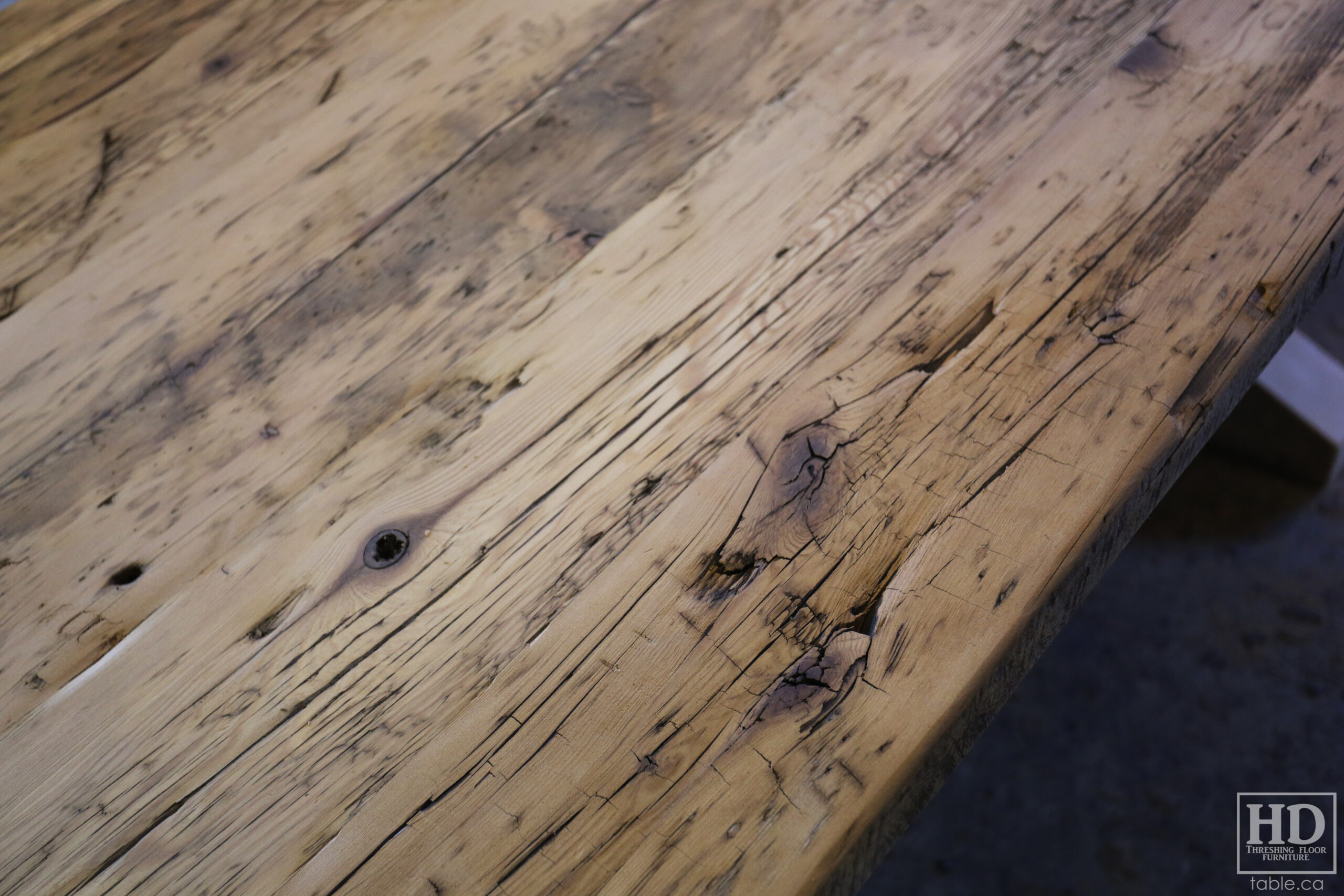 Rustic Reclaimed Wood Table made from Ontario Barnwood by HD Threshing Floor Furniture / www.table.ca