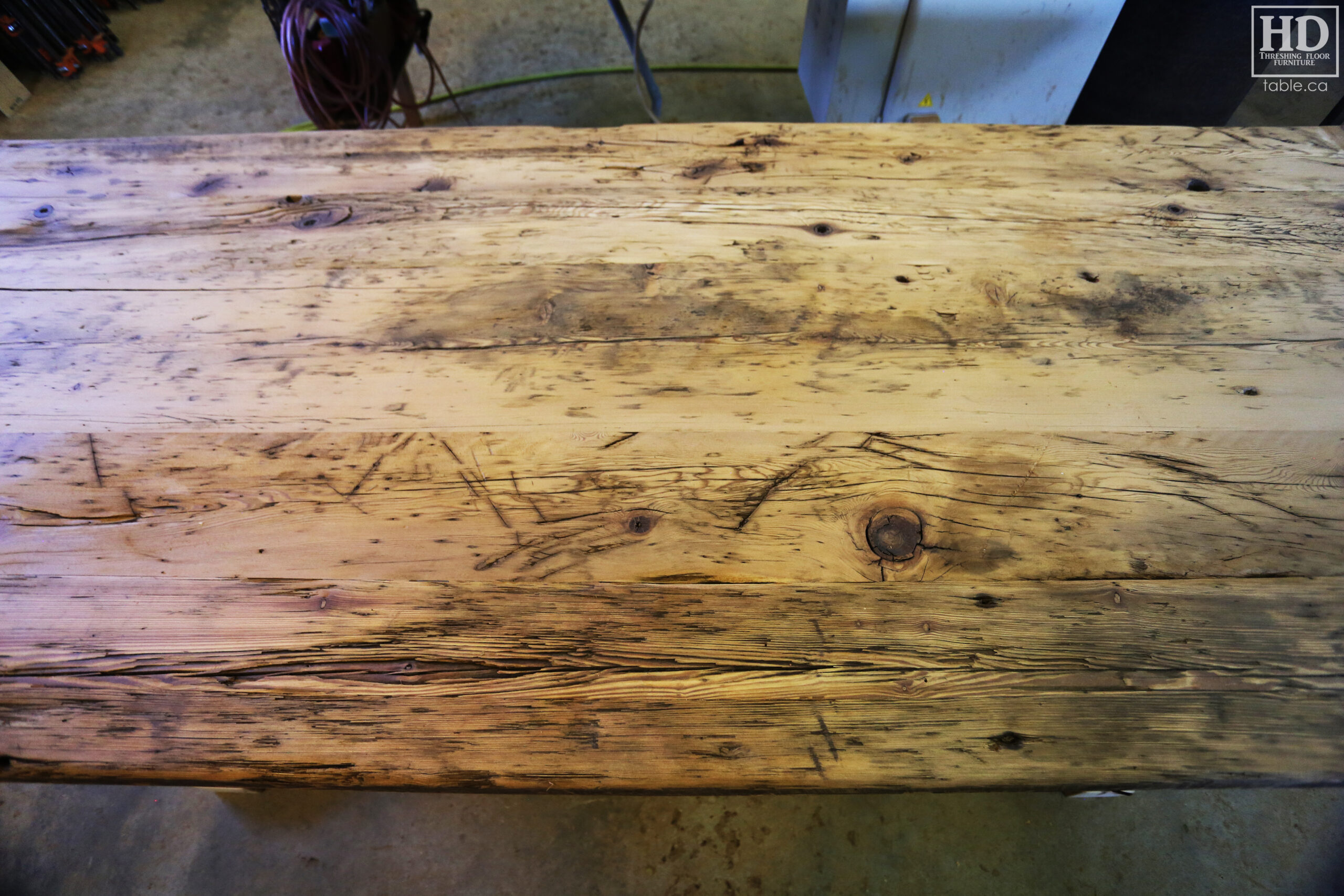 Rustic Reclaimed Wood Table made from Ontario Barnwood by HD Threshing Floor Furniture / www.table.ca
