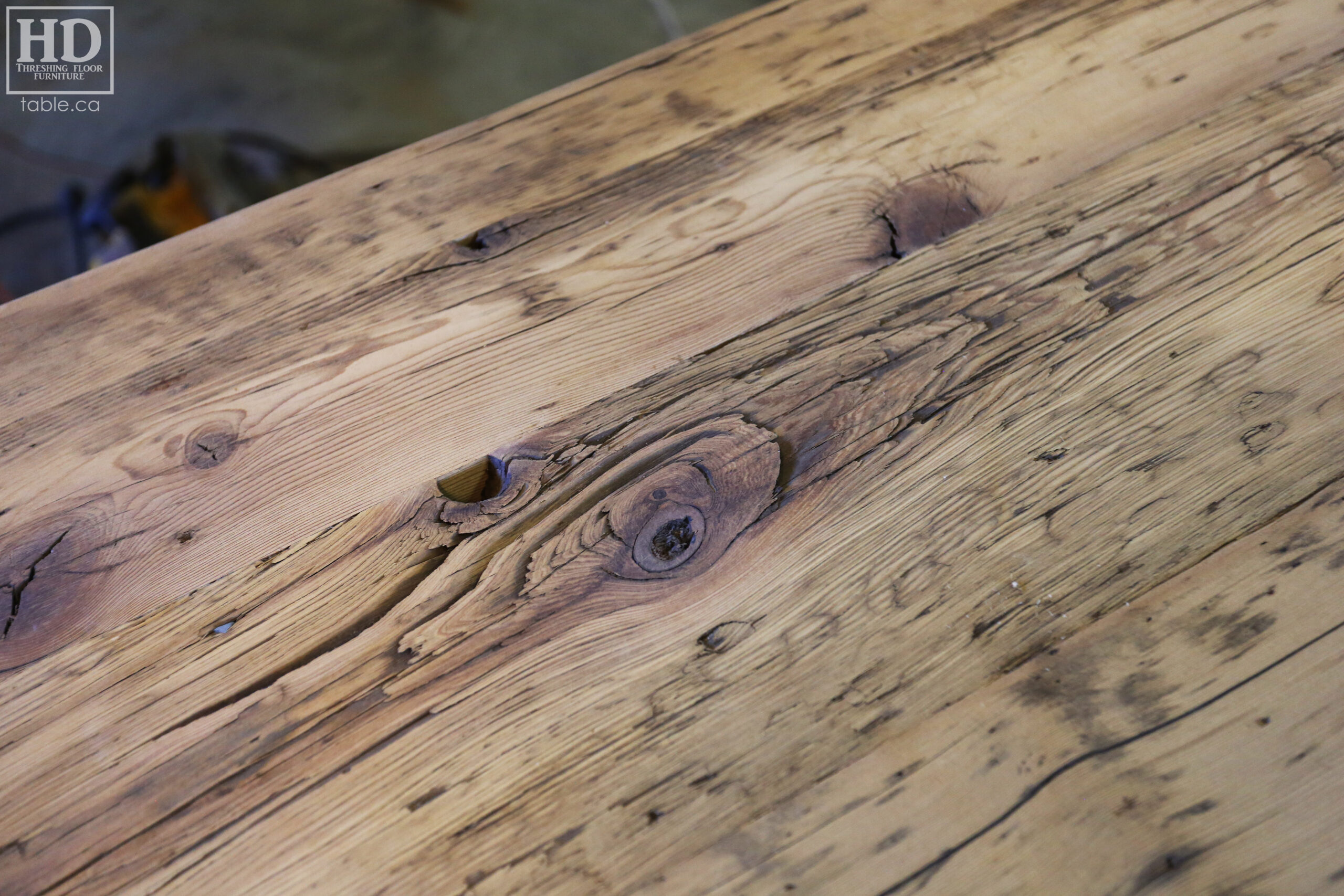 Rustic Reclaimed Wood Table made from Ontario Barnwood by HD Threshing Floor Furniture / www.table.ca