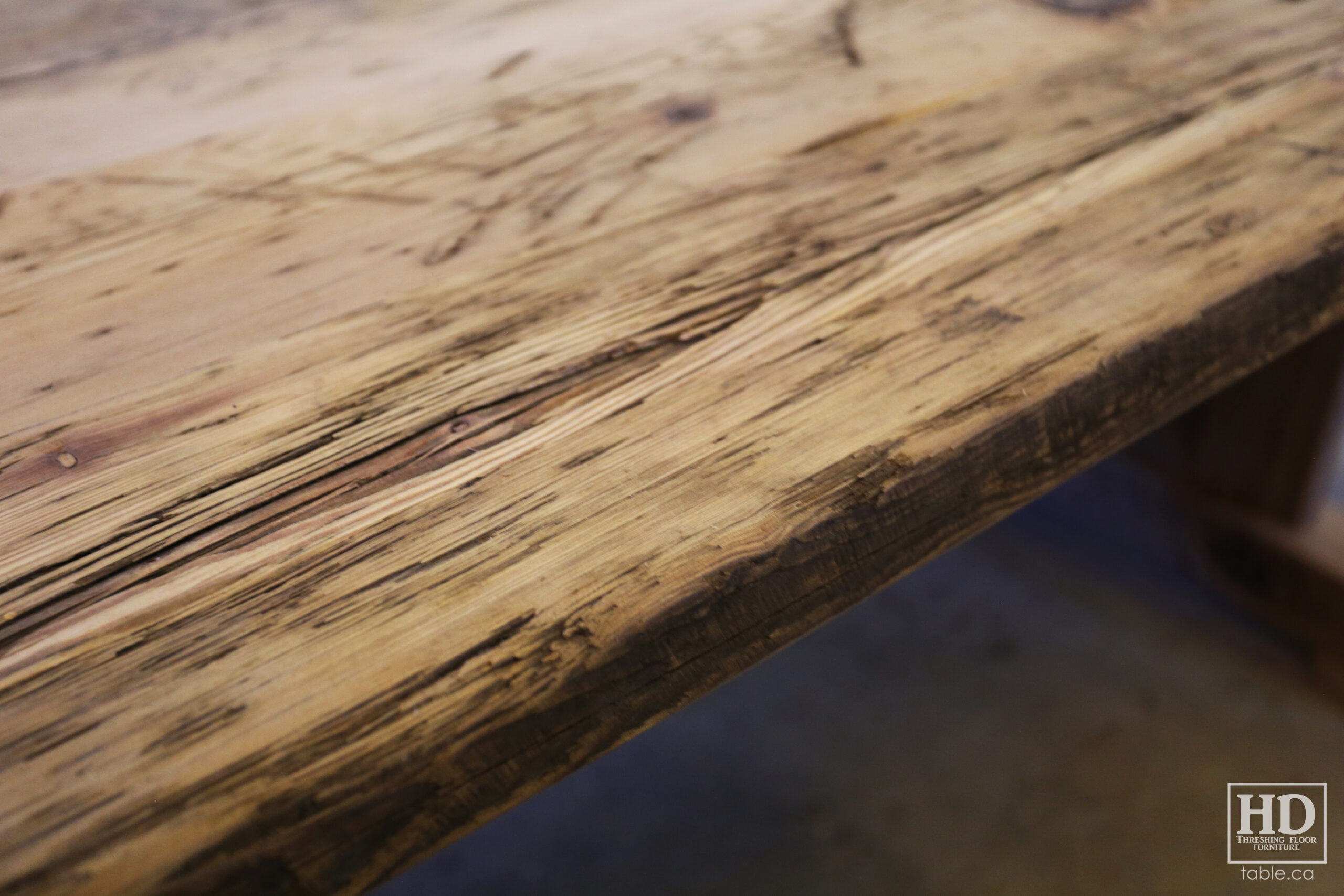 Rustic Reclaimed Wood Table made from Ontario Barnwood by HD Threshing Floor Furniture / www.table.ca