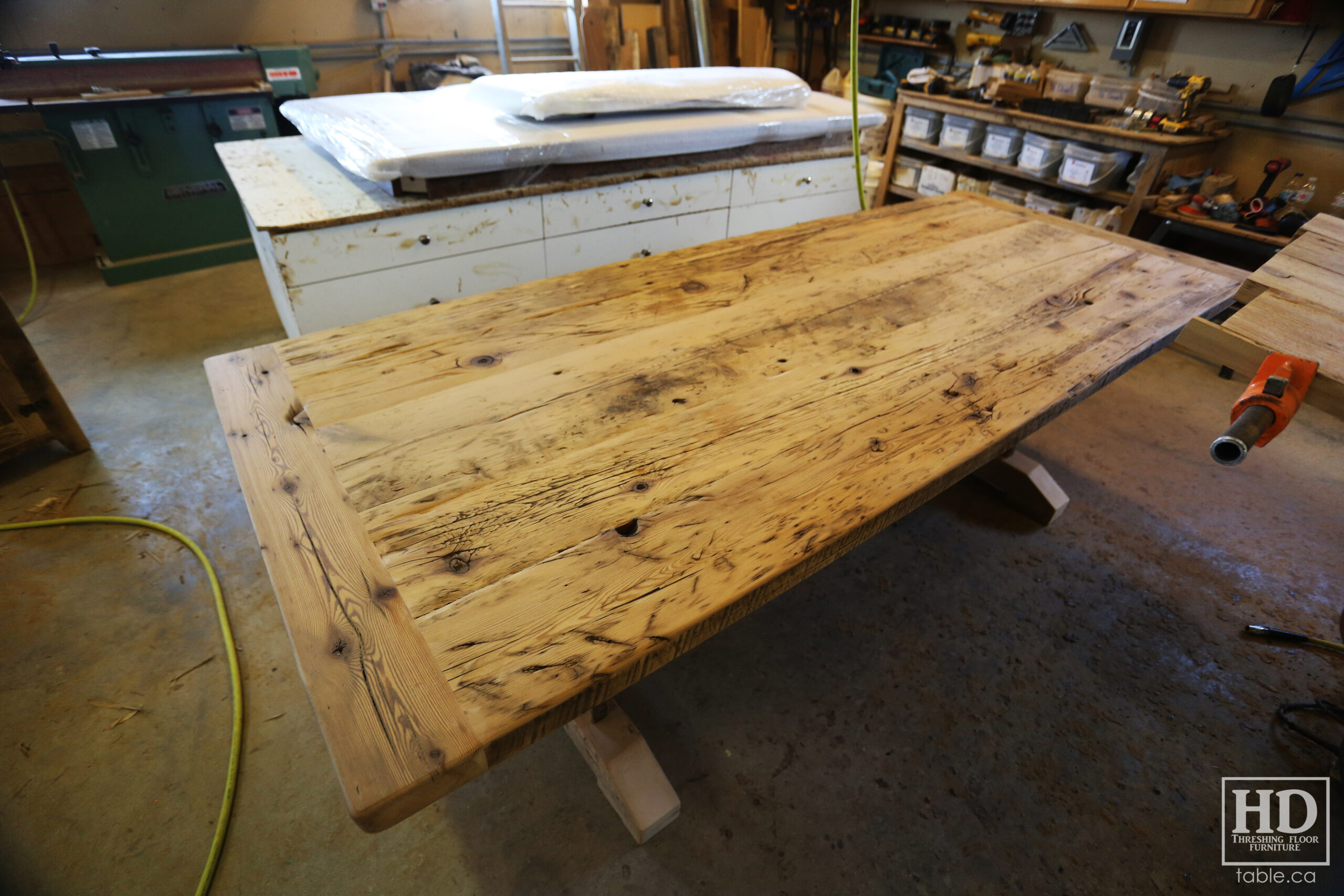 Rustic Reclaimed Wood Table made from Ontario Barnwood by HD Threshing Floor Furniture / www.table.ca