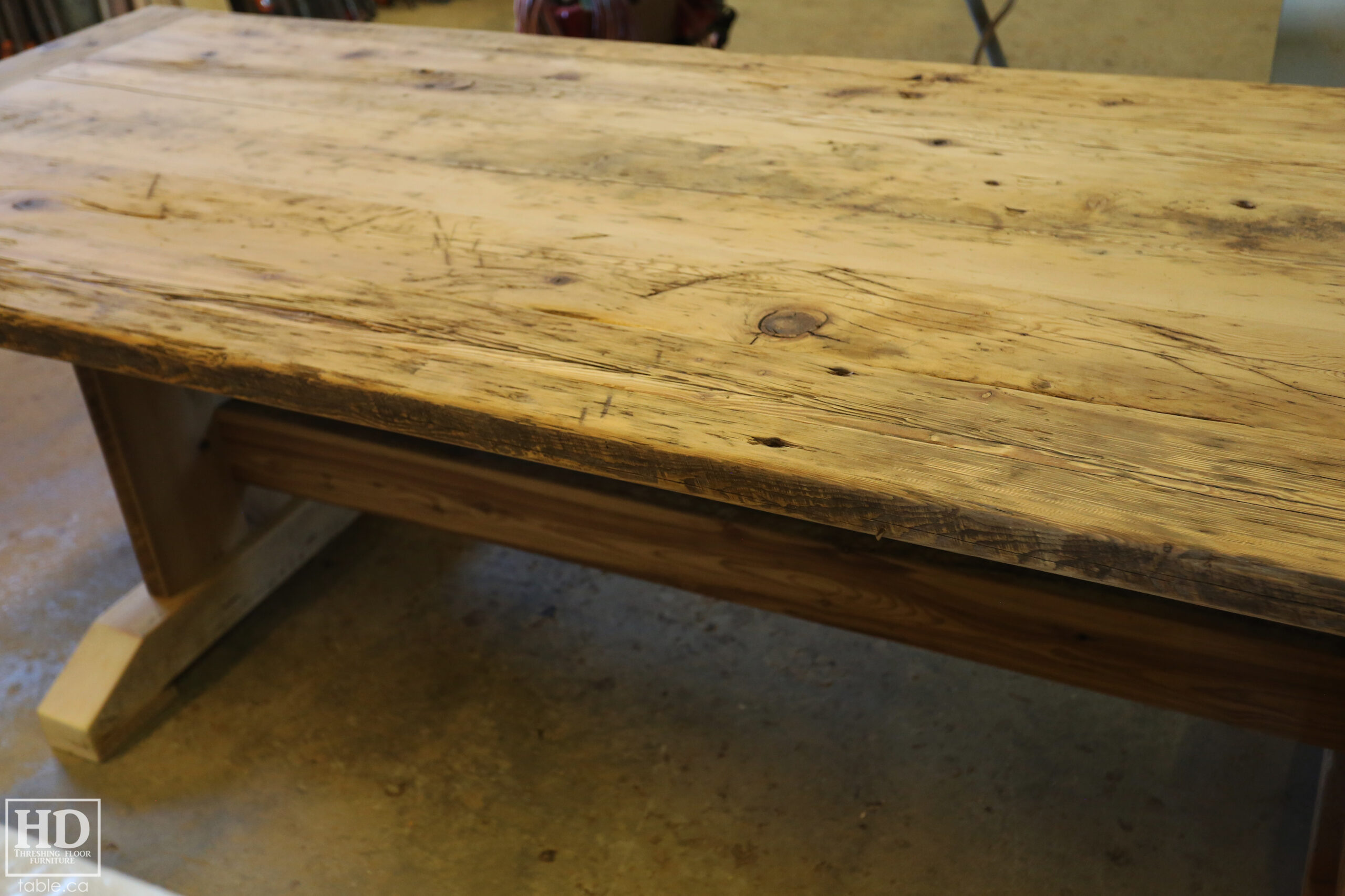 Rustic Reclaimed Wood Table made from Ontario Barnwood by HD Threshing Floor Furniture / www.table.ca