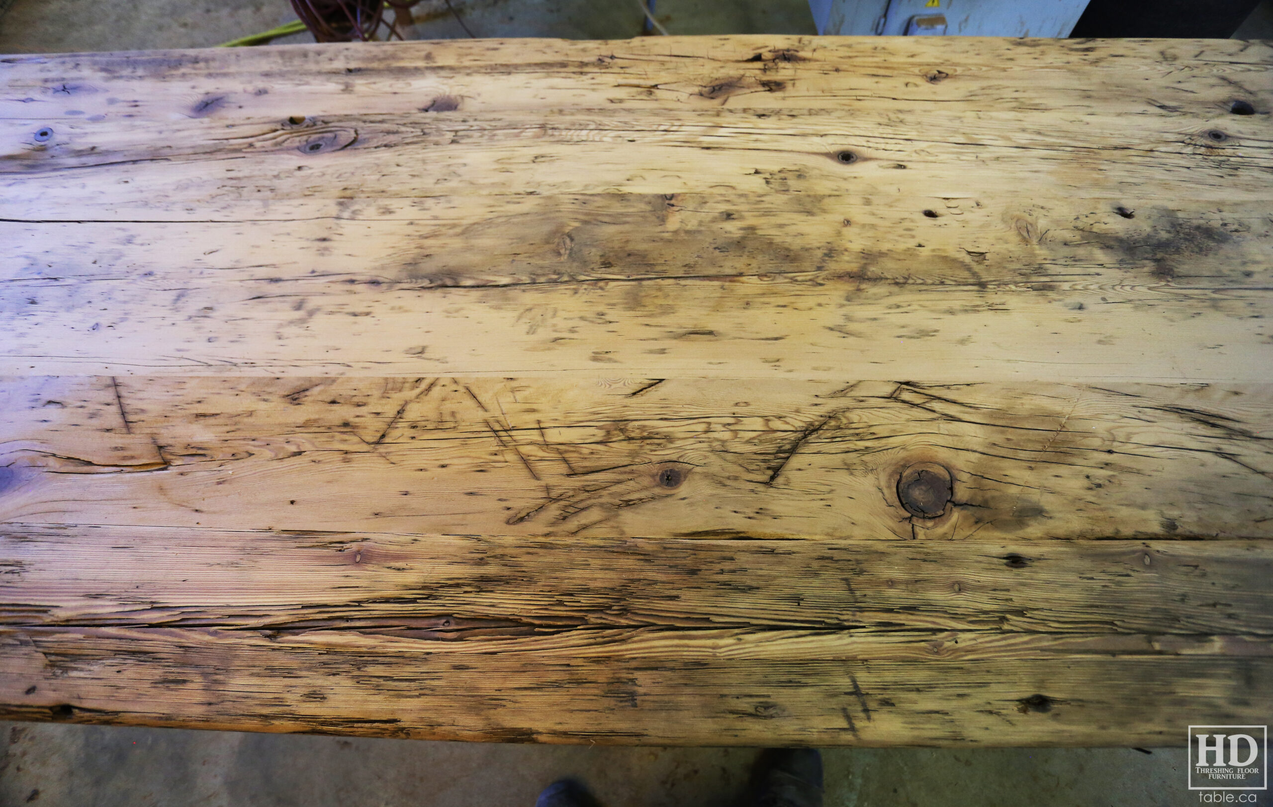 Rustic Reclaimed Wood Table made from Ontario Barnwood by HD Threshing Floor Furniture / www.table.ca