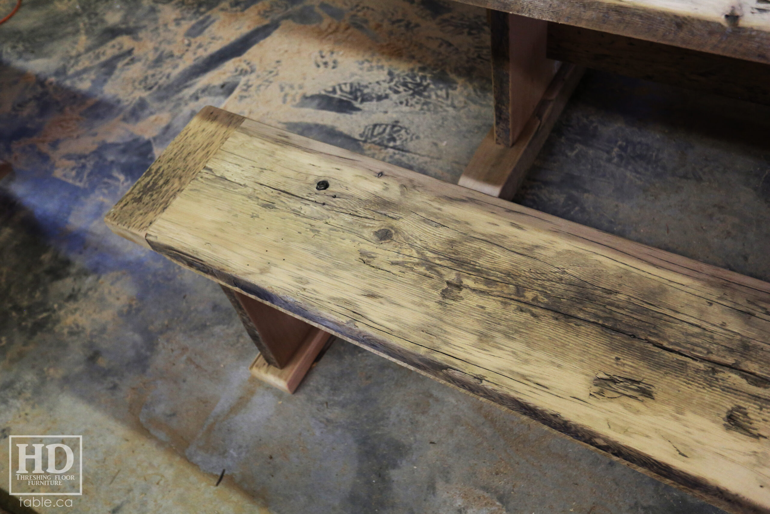 Reclaimed Wood Table & Bench by HD Threshing Floor Furniture / www.table.ca